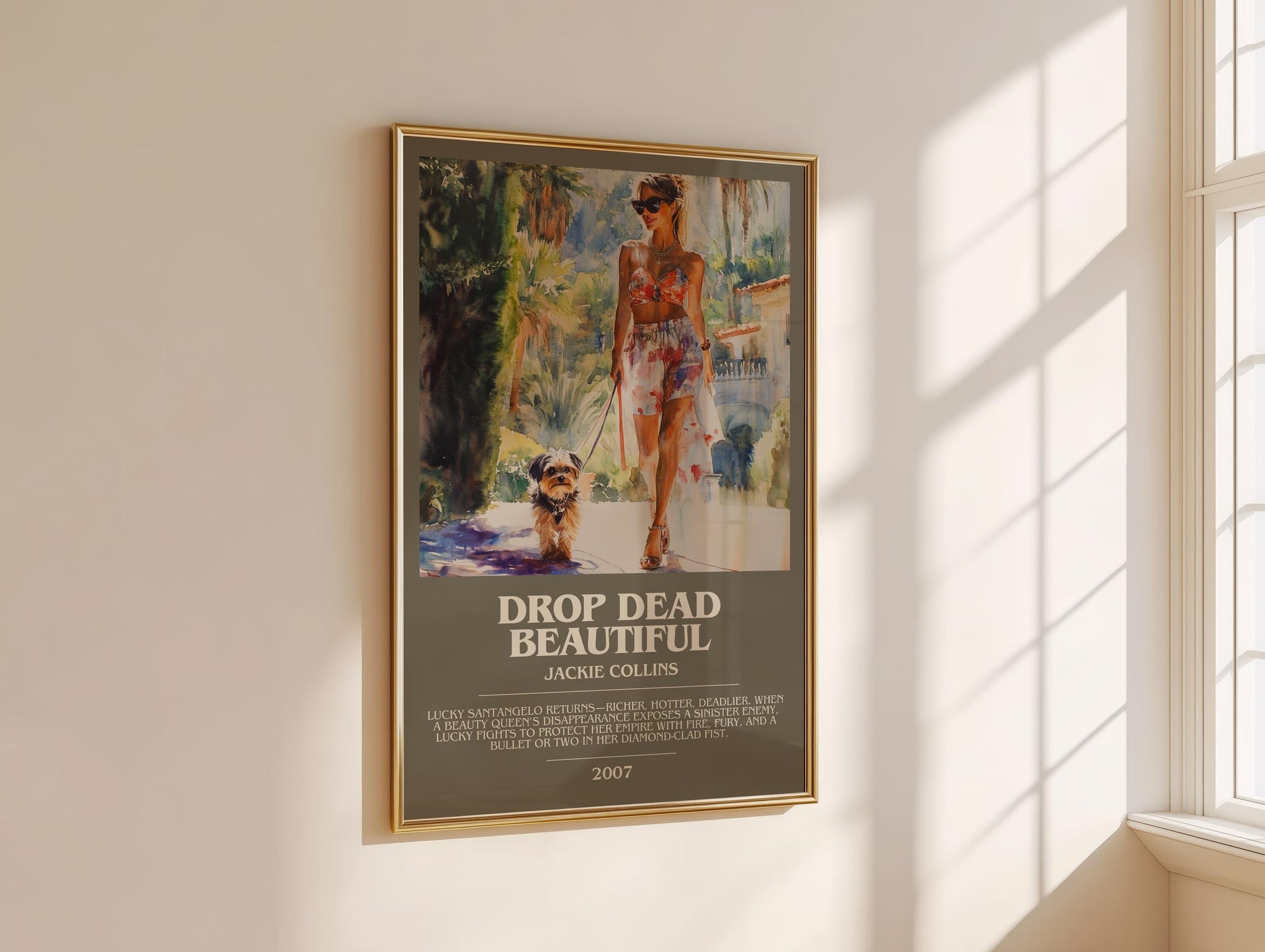 Drop Dead Beautiful by Jackie Collins | Descriptive Modern Book Art | Poster