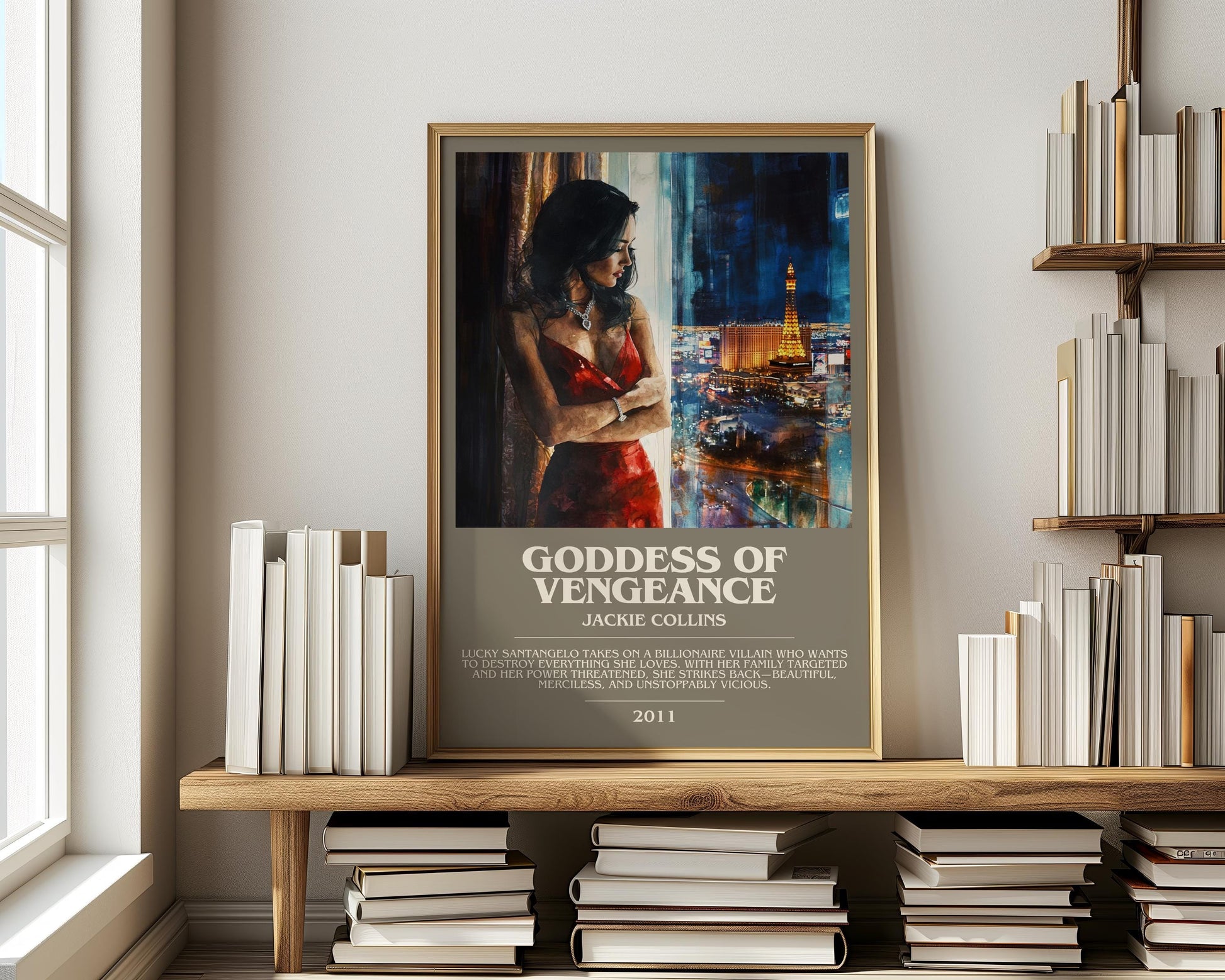 Goddess Of Vengeance by Jackie Collins | Descriptive Modern Book Art | Poster