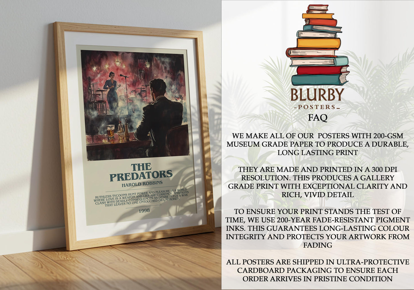 The Predators by Harold Robbins | Descriptive Modern Book Art | Poster