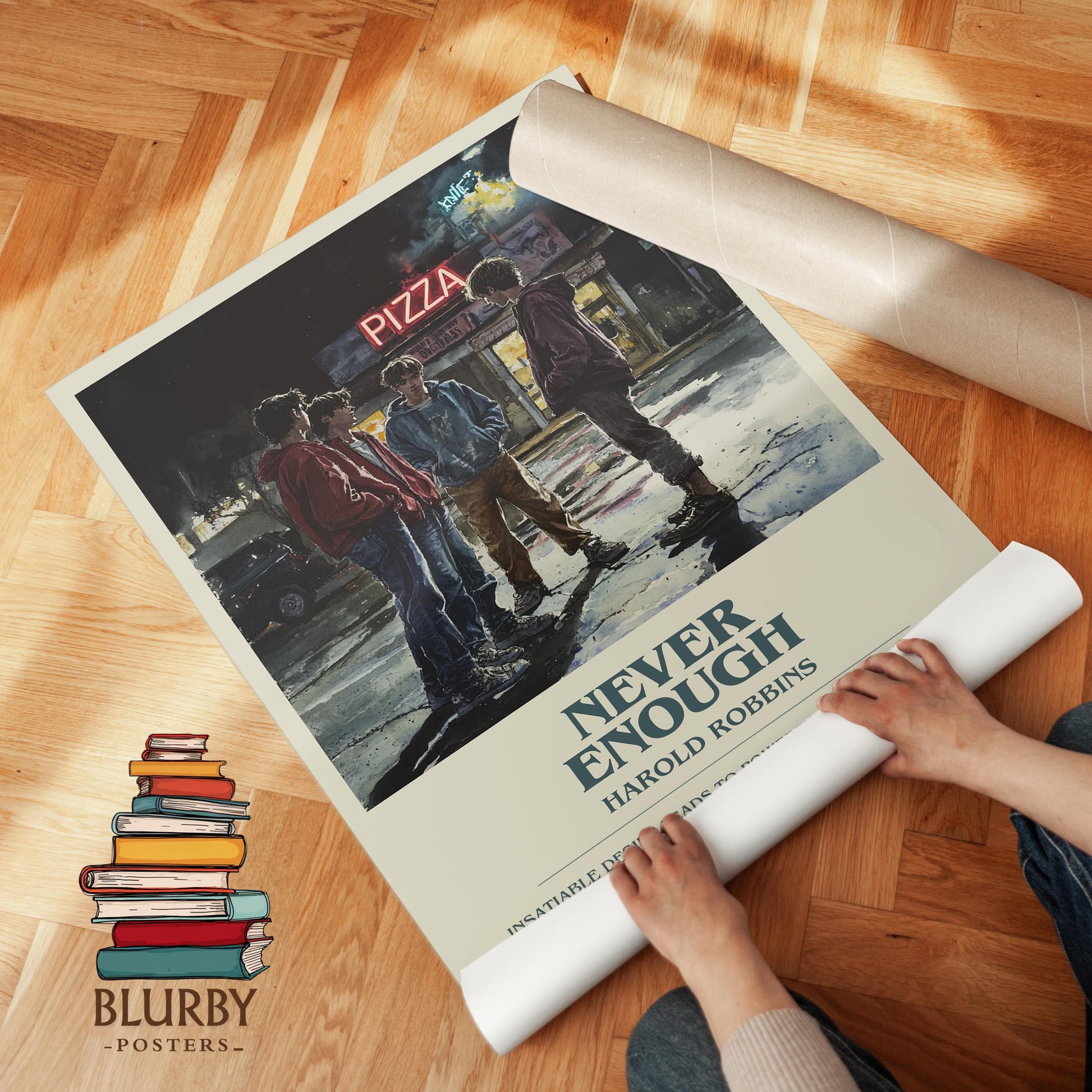 Never Enough by Harold Robbins | Descriptive Modern Book Art | Poster