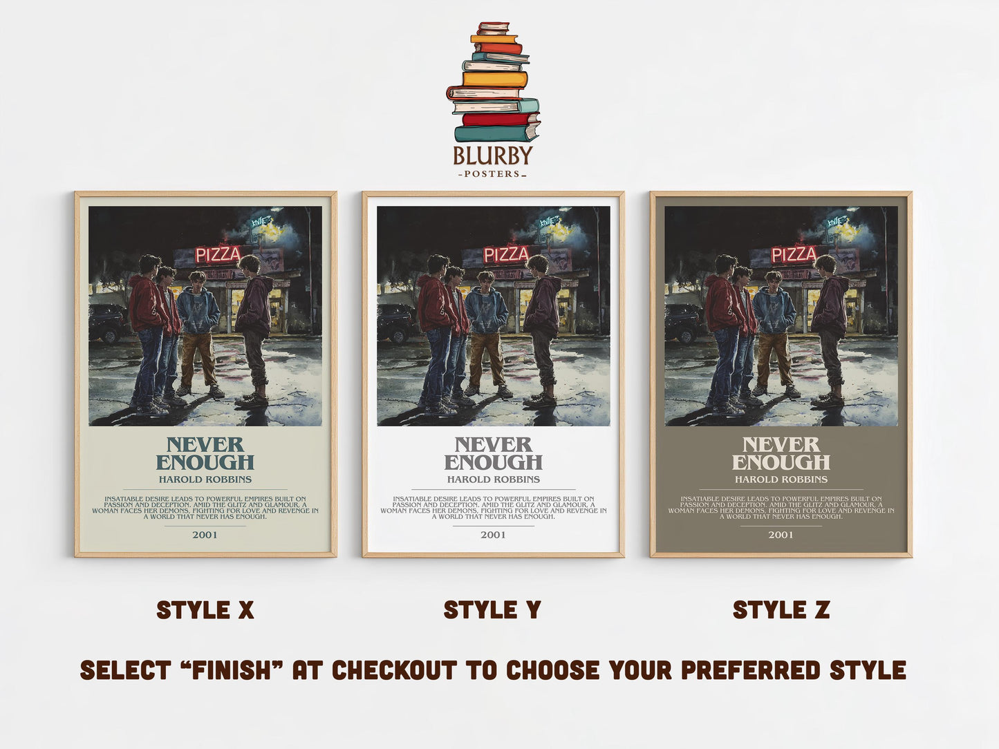 Never Enough by Harold Robbins | Descriptive Modern Book Art | Poster