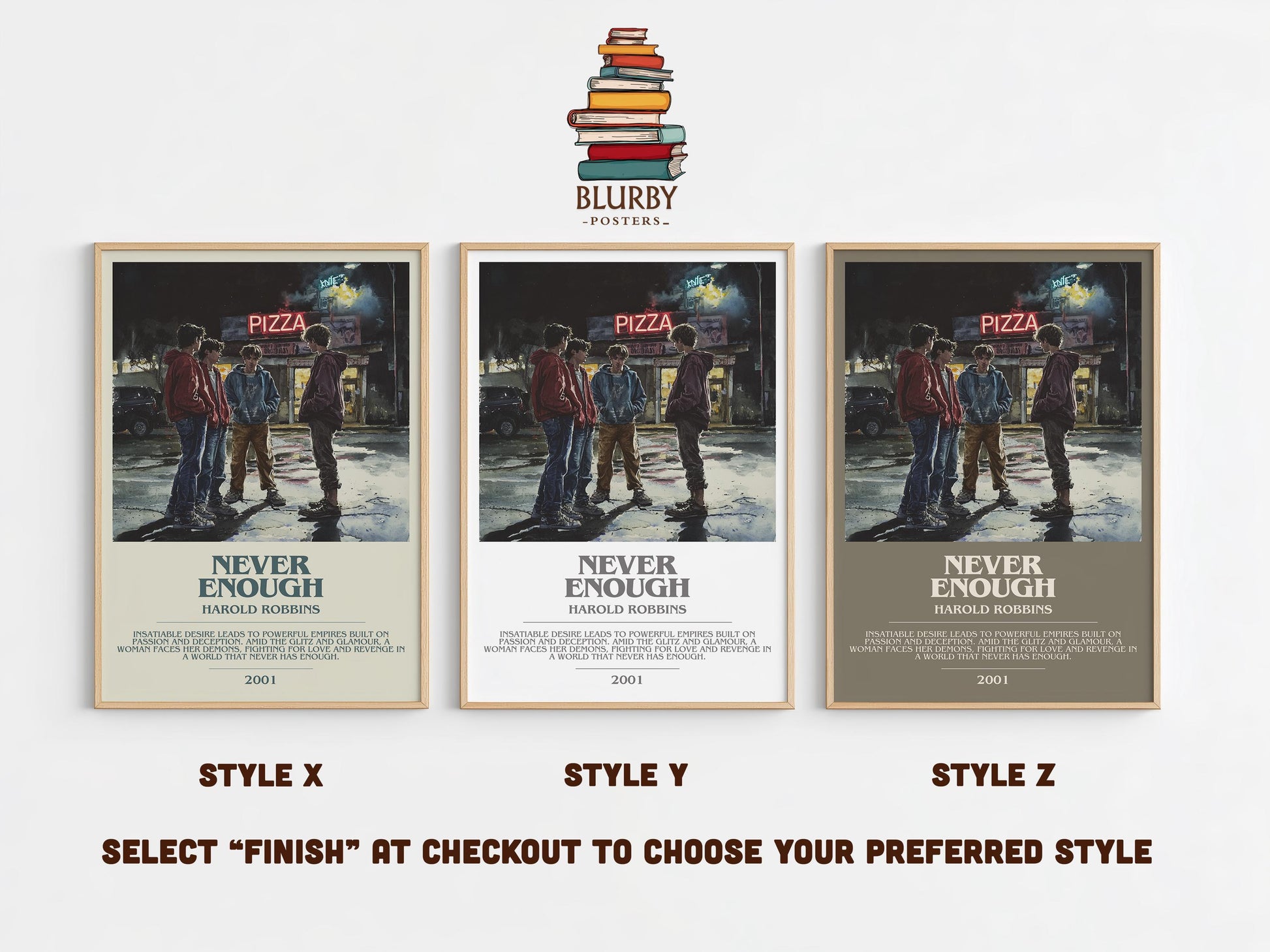 Never Enough by Harold Robbins | Descriptive Modern Book Art | Poster