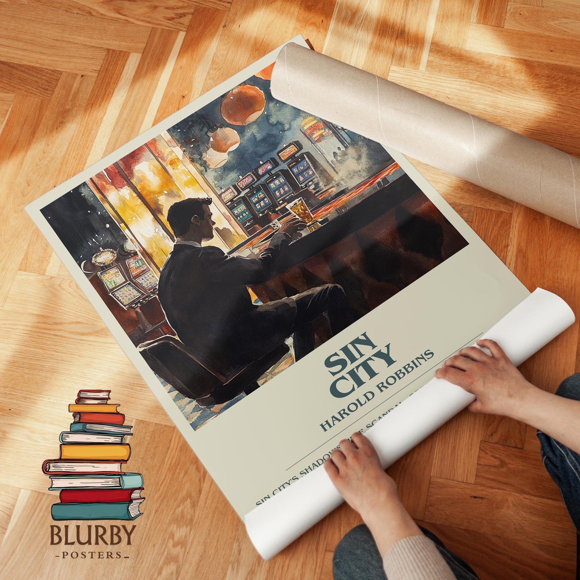 Sin City by Harold Robbins | Descriptive Modern Book Art | Poster