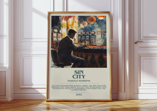 Sin City by Harold Robbins | Descriptive Modern Book Art | Poster
