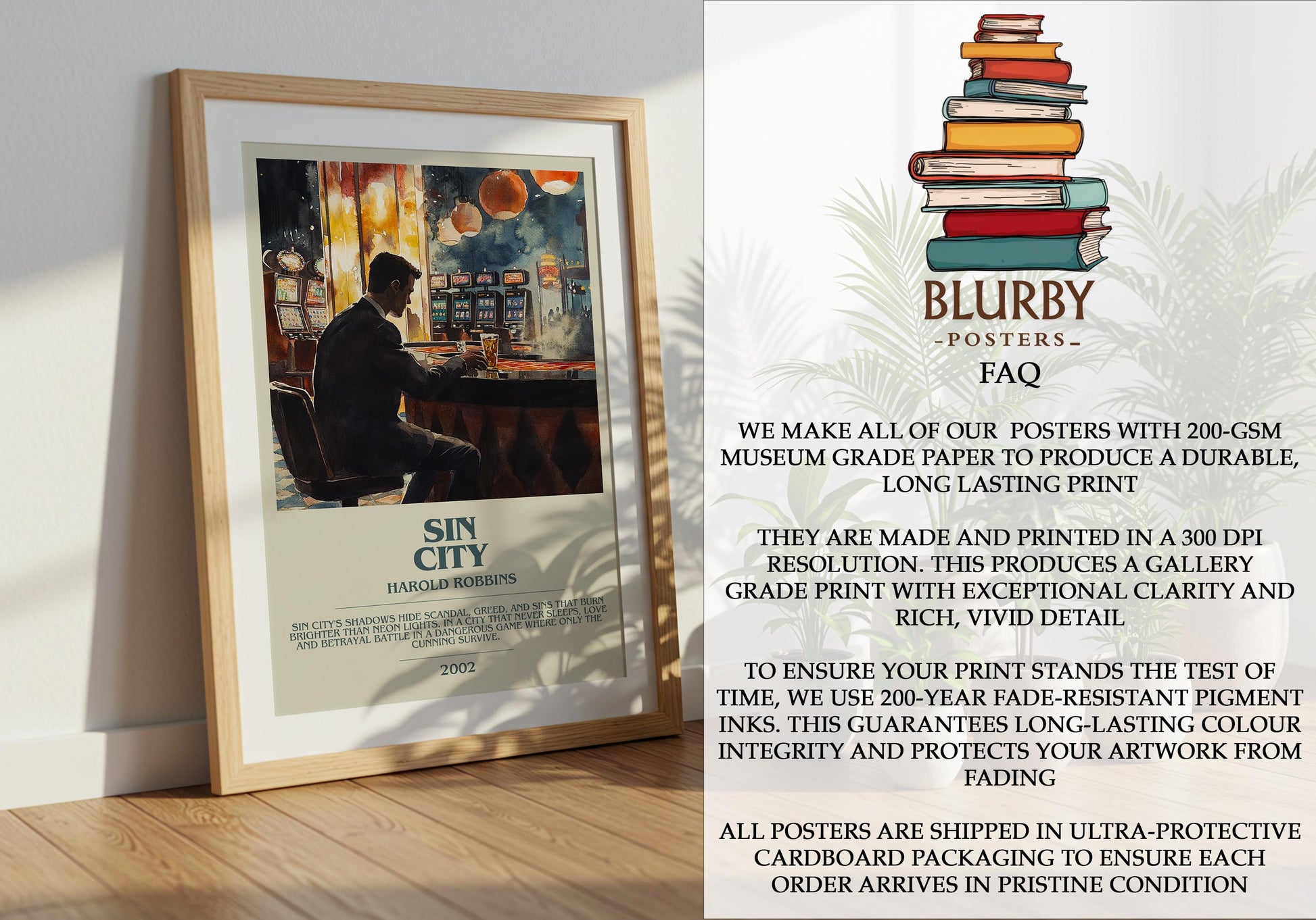 Sin City by Harold Robbins | Descriptive Modern Book Art | Poster