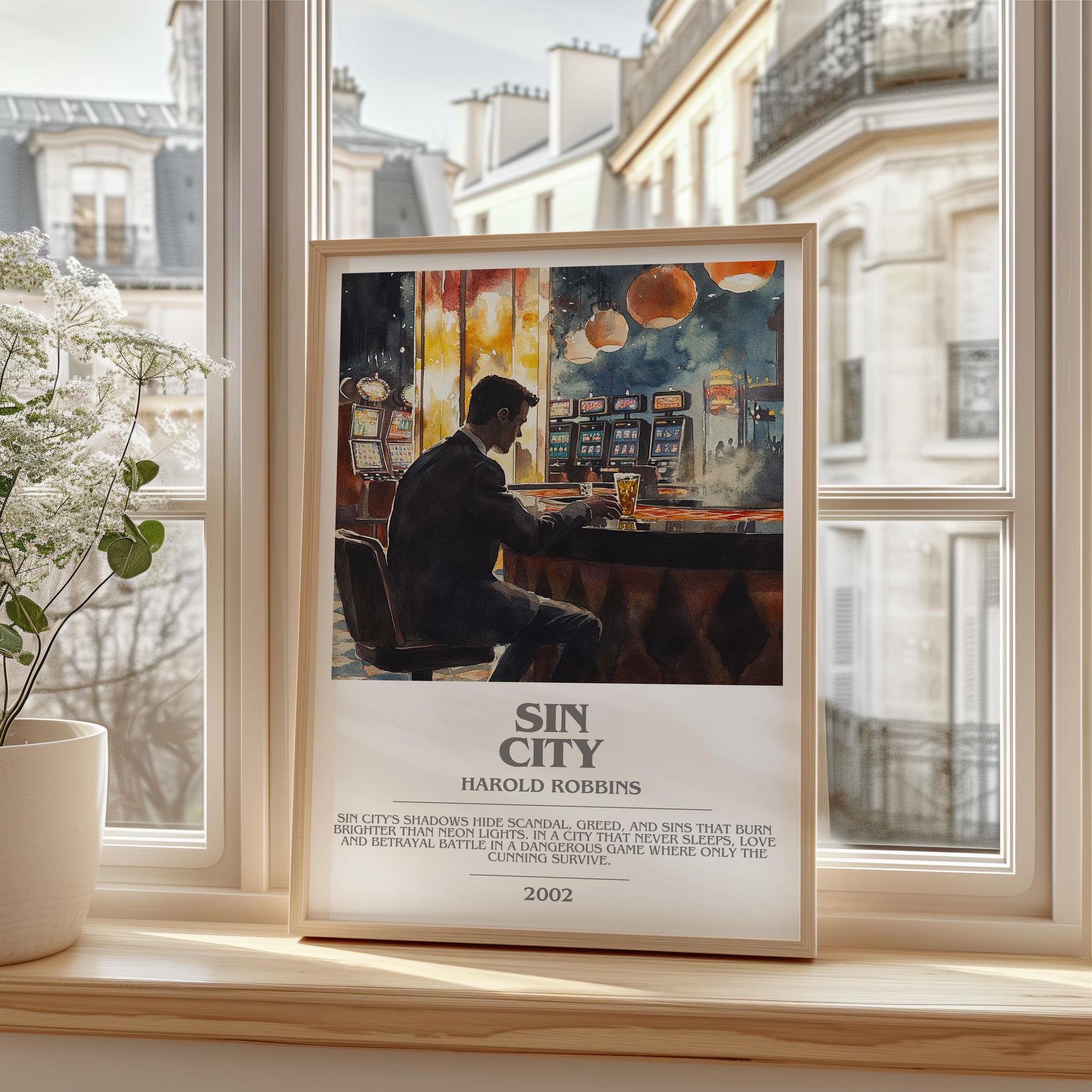 Sin City by Harold Robbins | Descriptive Modern Book Art | Poster