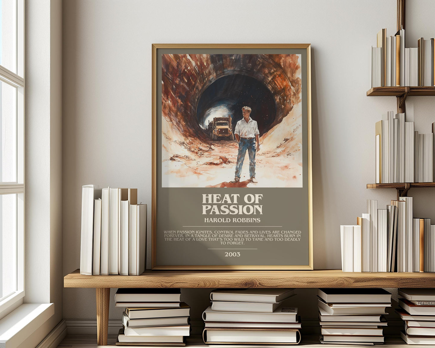 Heat Of Passion by Harold Robbins | Descriptive Modern Book Art | Poster