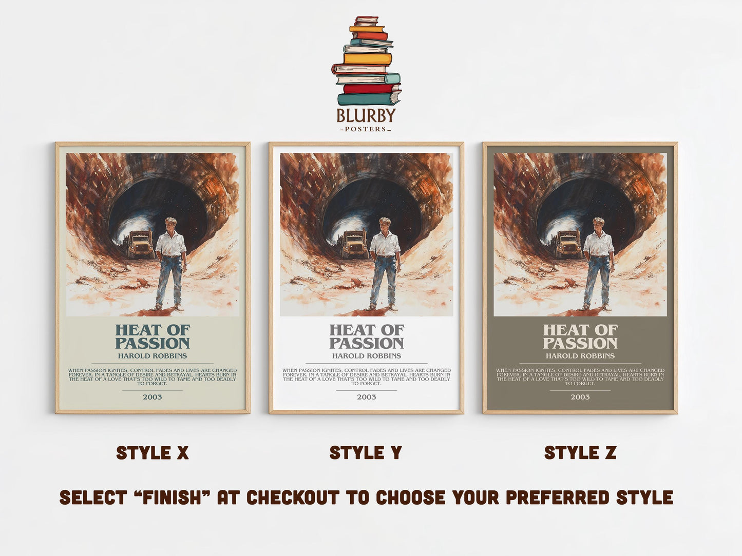 Heat Of Passion by Harold Robbins | Descriptive Modern Book Art | Poster