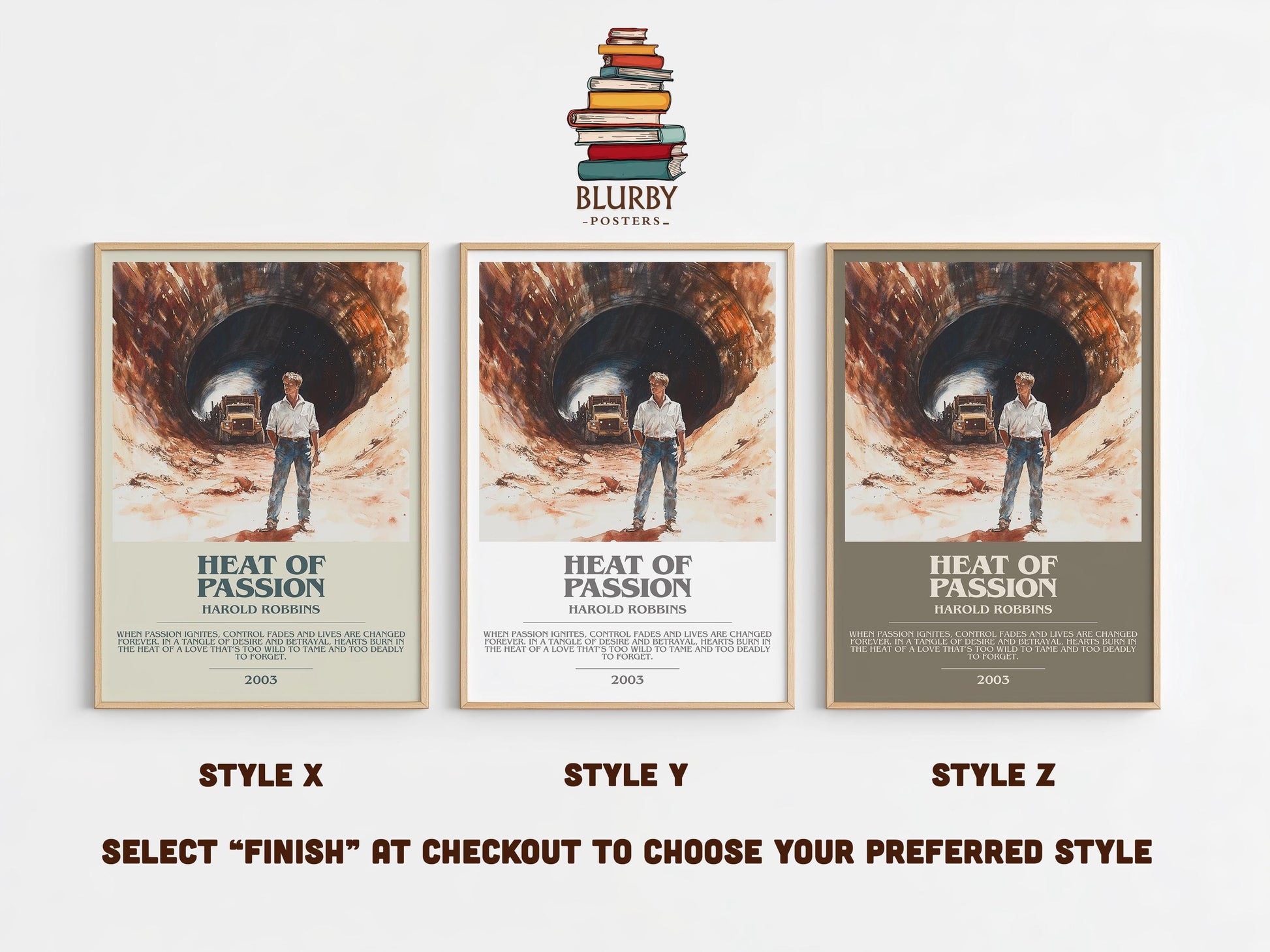 Heat Of Passion by Harold Robbins | Descriptive Modern Book Art | Poster