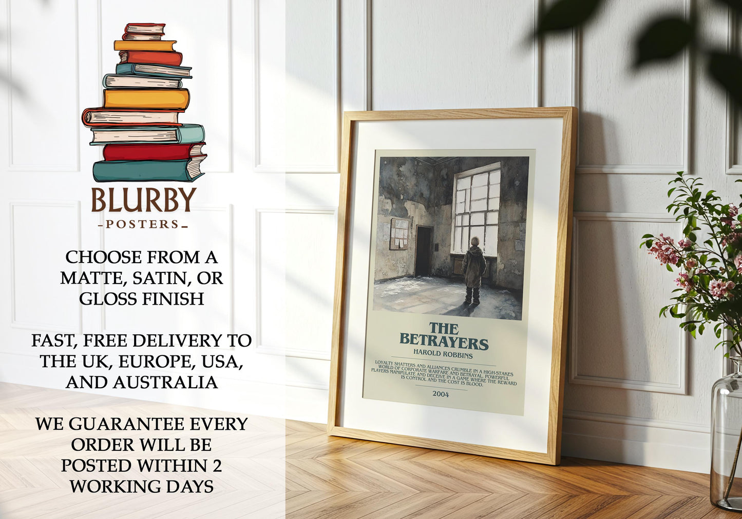 The Betrayers by Harold Robbins | Descriptive Modern Book Art | Poster