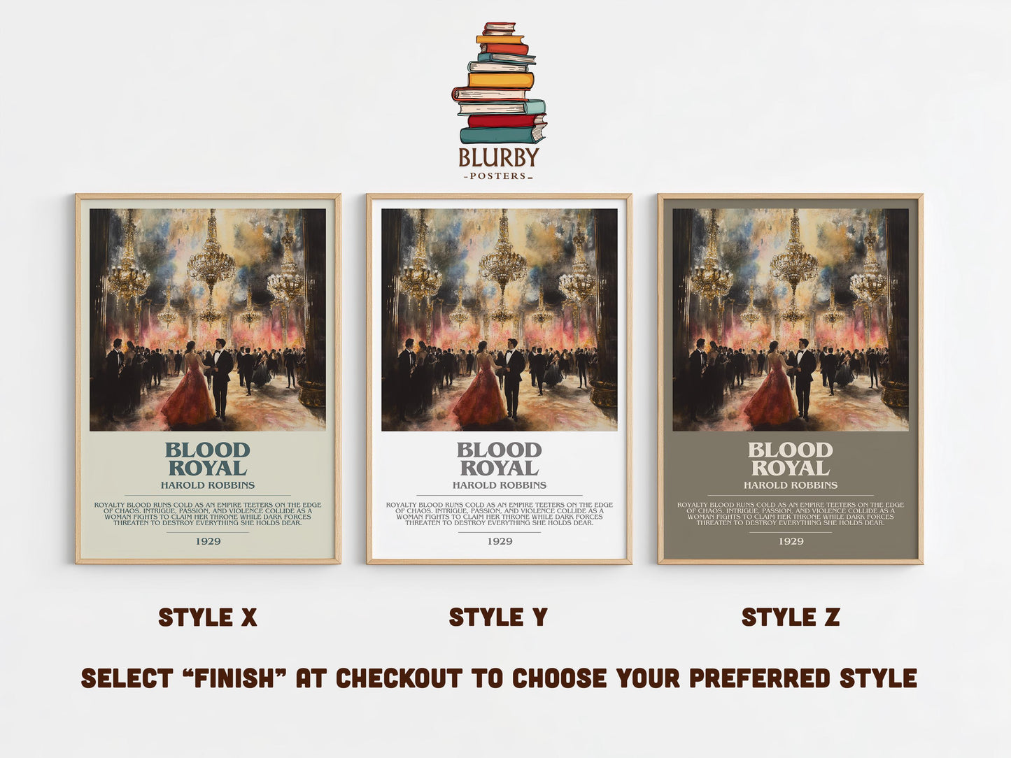 Blood Royal by Harold Robbins | Descriptive Modern Book Art | Poster