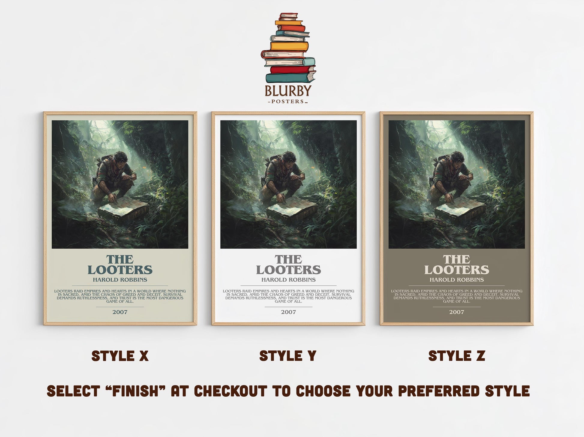 The Looters by Harold Robbins | Descriptive Modern Book Art | Poster