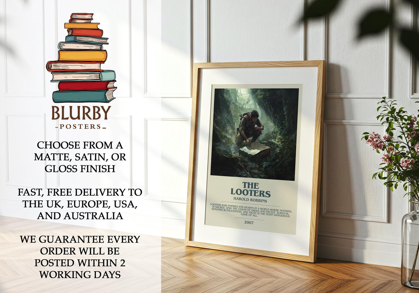 The Looters by Harold Robbins | Descriptive Modern Book Art | Poster