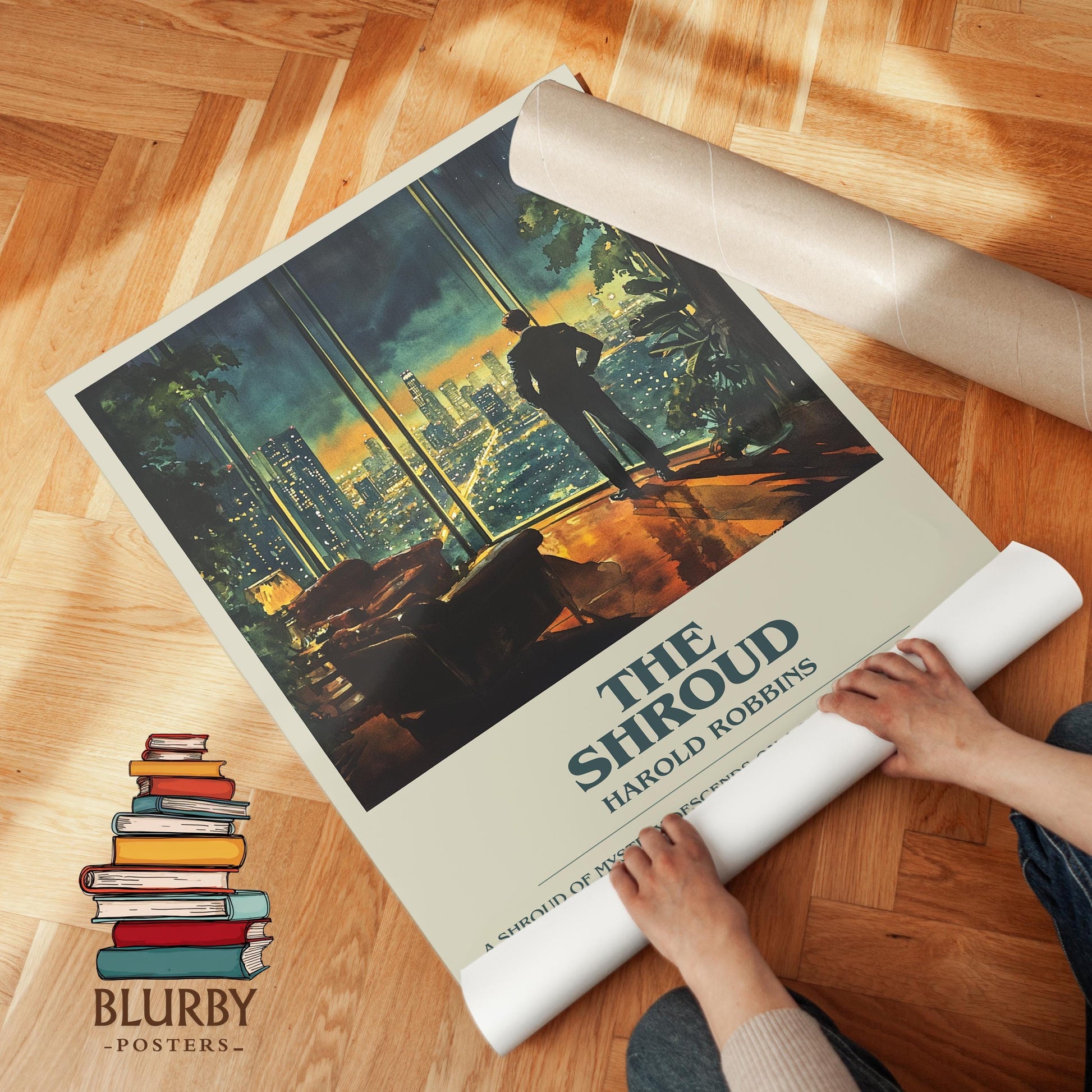 The Shroud by Harold Robbins | Descriptive Modern Book Art | Poster