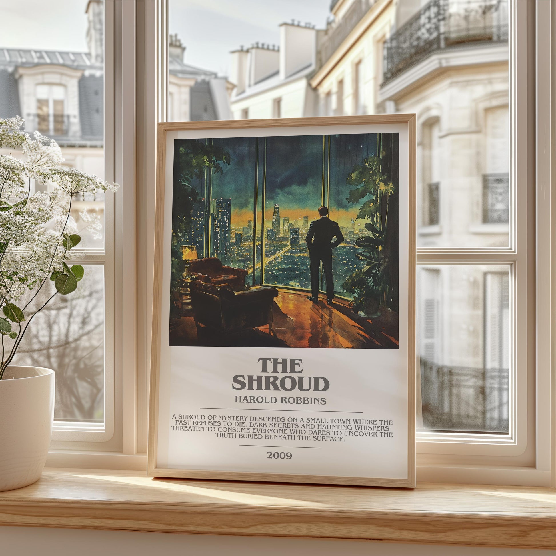 The Shroud by Harold Robbins | Descriptive Modern Book Art | Poster