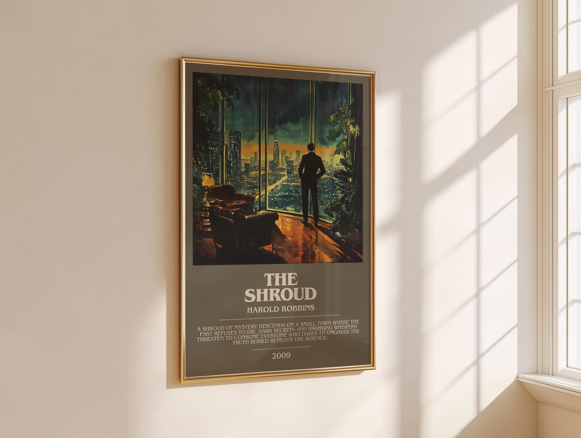 The Shroud by Harold Robbins | Descriptive Modern Book Art | Poster