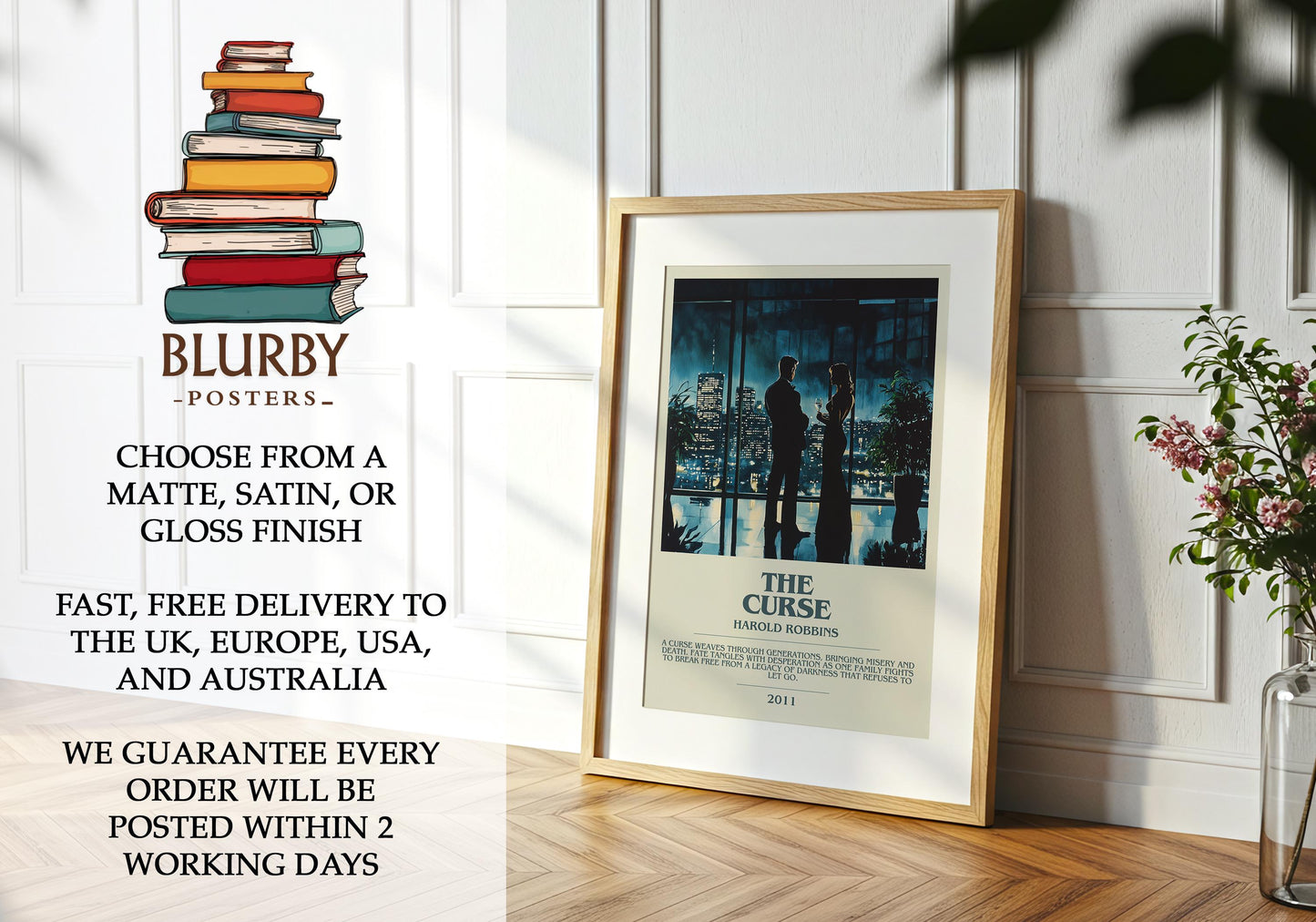 The Curse by Harold Robbins | Descriptive Modern Book Art | Poster