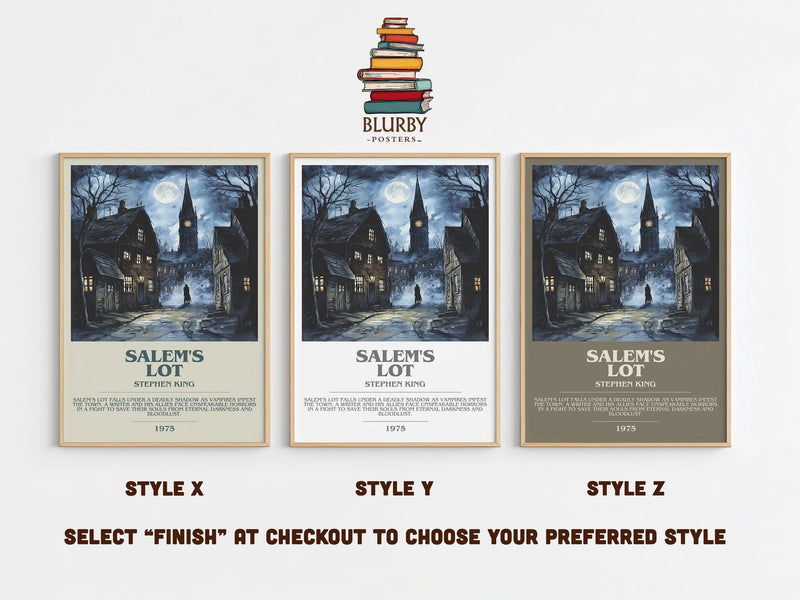 Salem's Lot bookish poster colour and style options – Stephen King book art