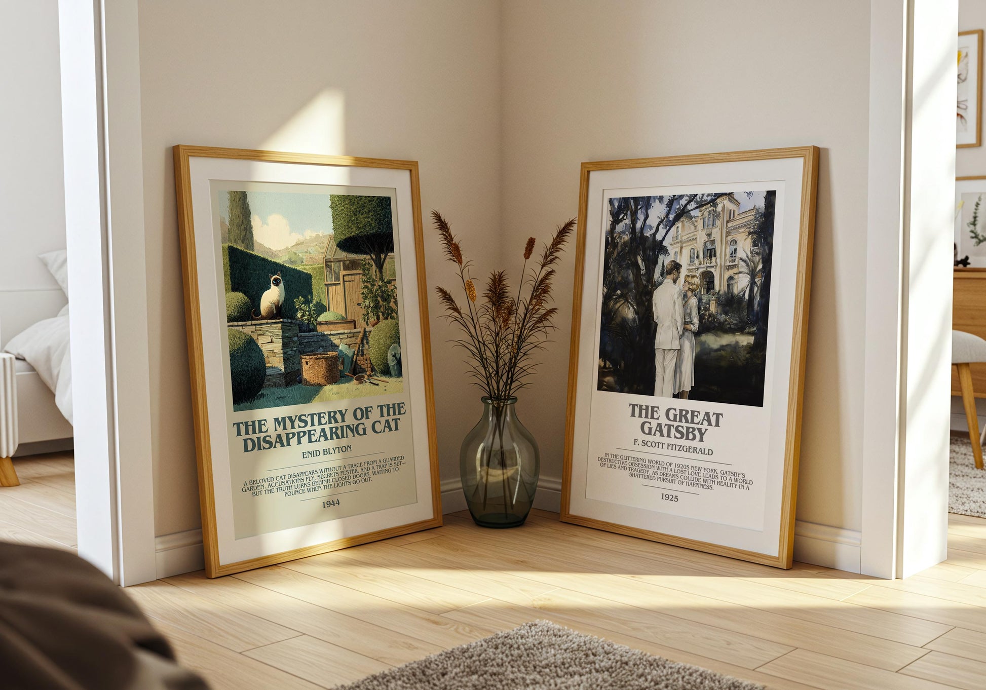 The Mystery Of The Disappearing Cat by Enid Blyton | Descriptive Modern Book Art | Poster