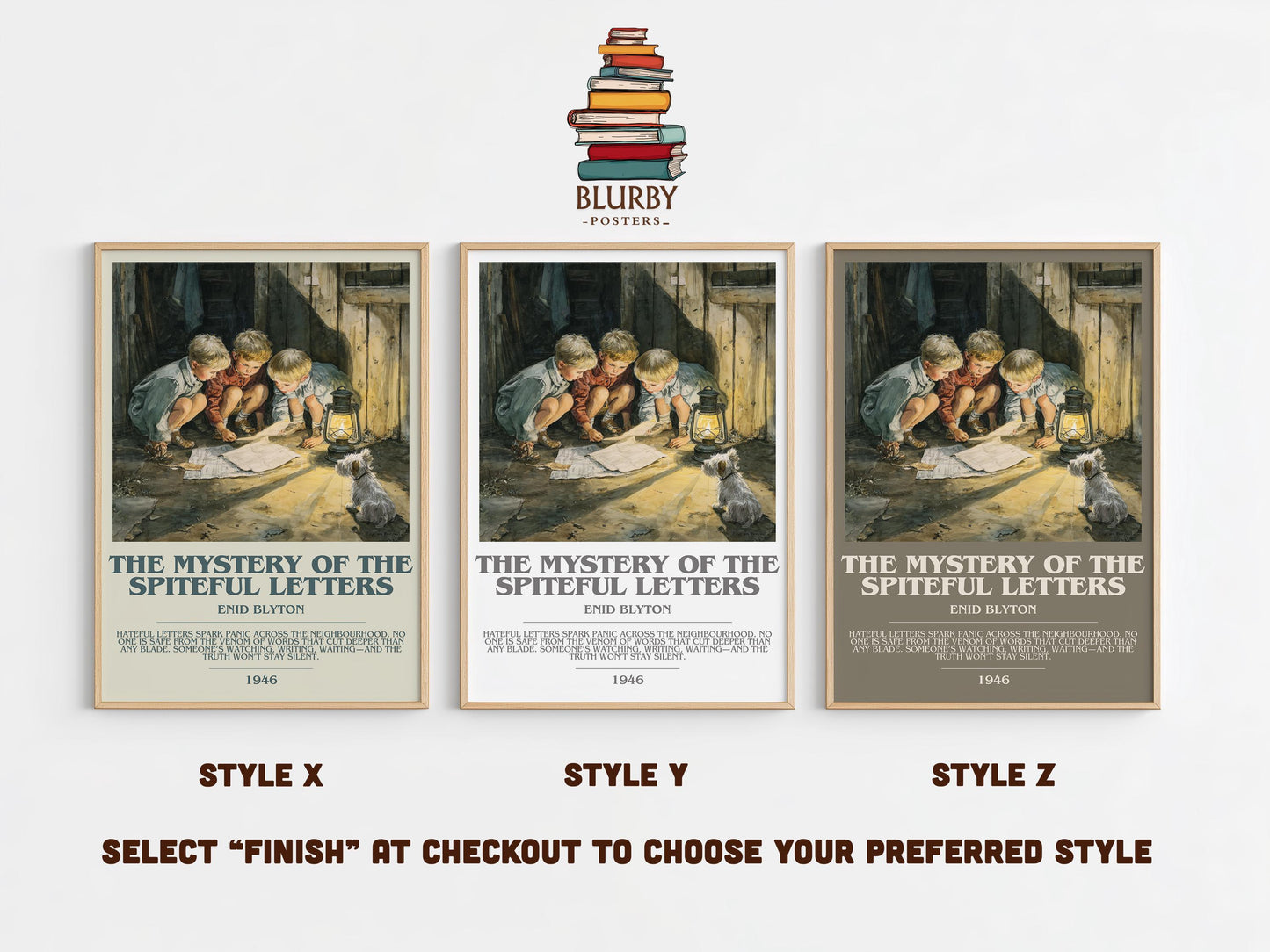 The Mystery Of The Spiteful Letters by Enid Blyton | Descriptive Modern Book Art | Poster