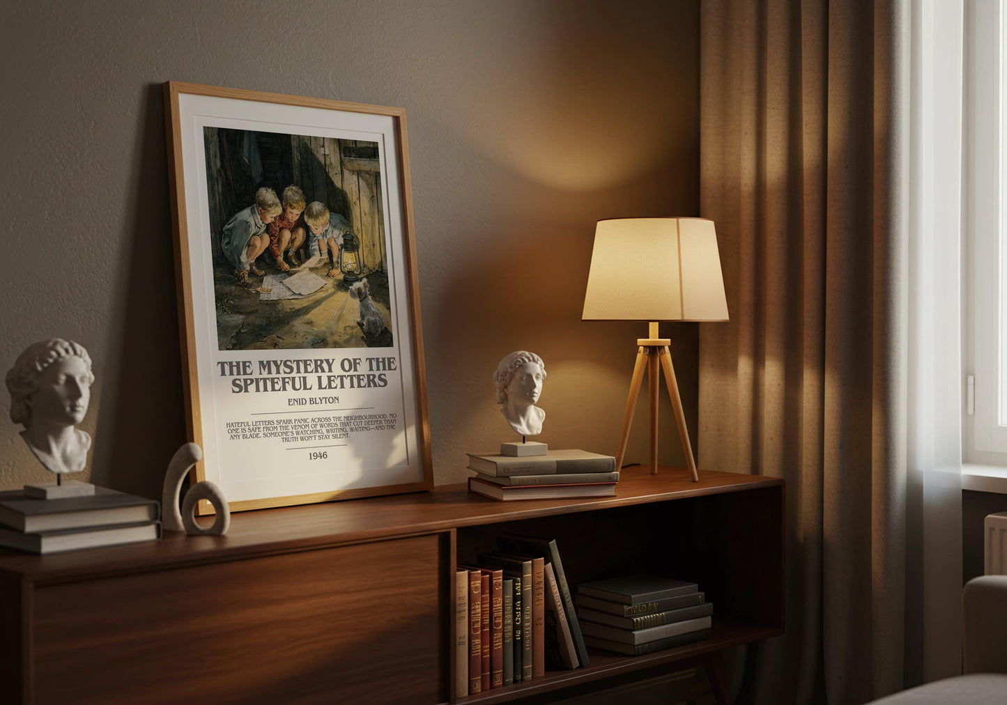 The Mystery Of The Spiteful Letters by Enid Blyton | Descriptive Modern Book Art | Poster