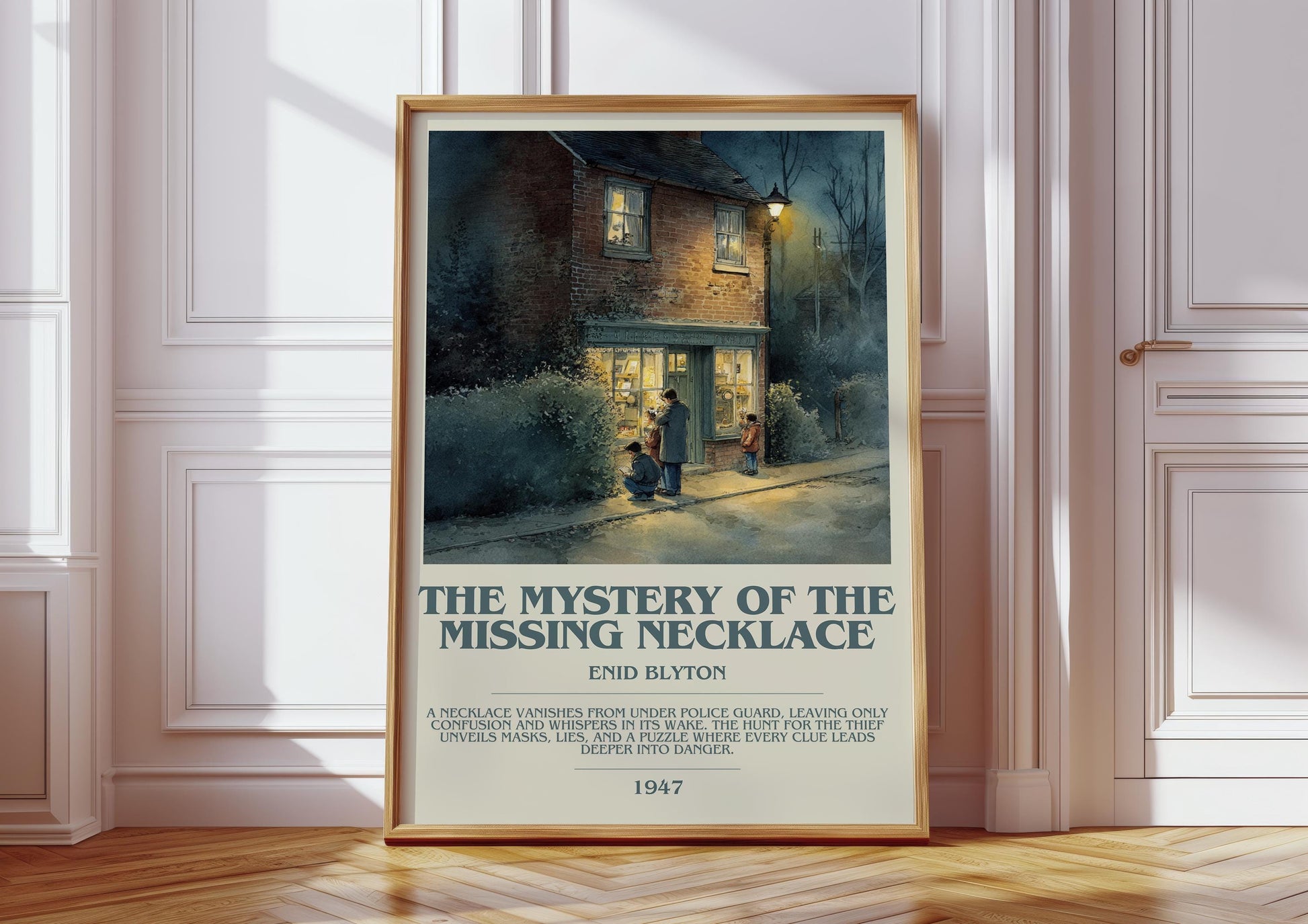 The Mystery Of The Missing Necklace by Enid Blyton | Descriptive Modern Book Art | Poster