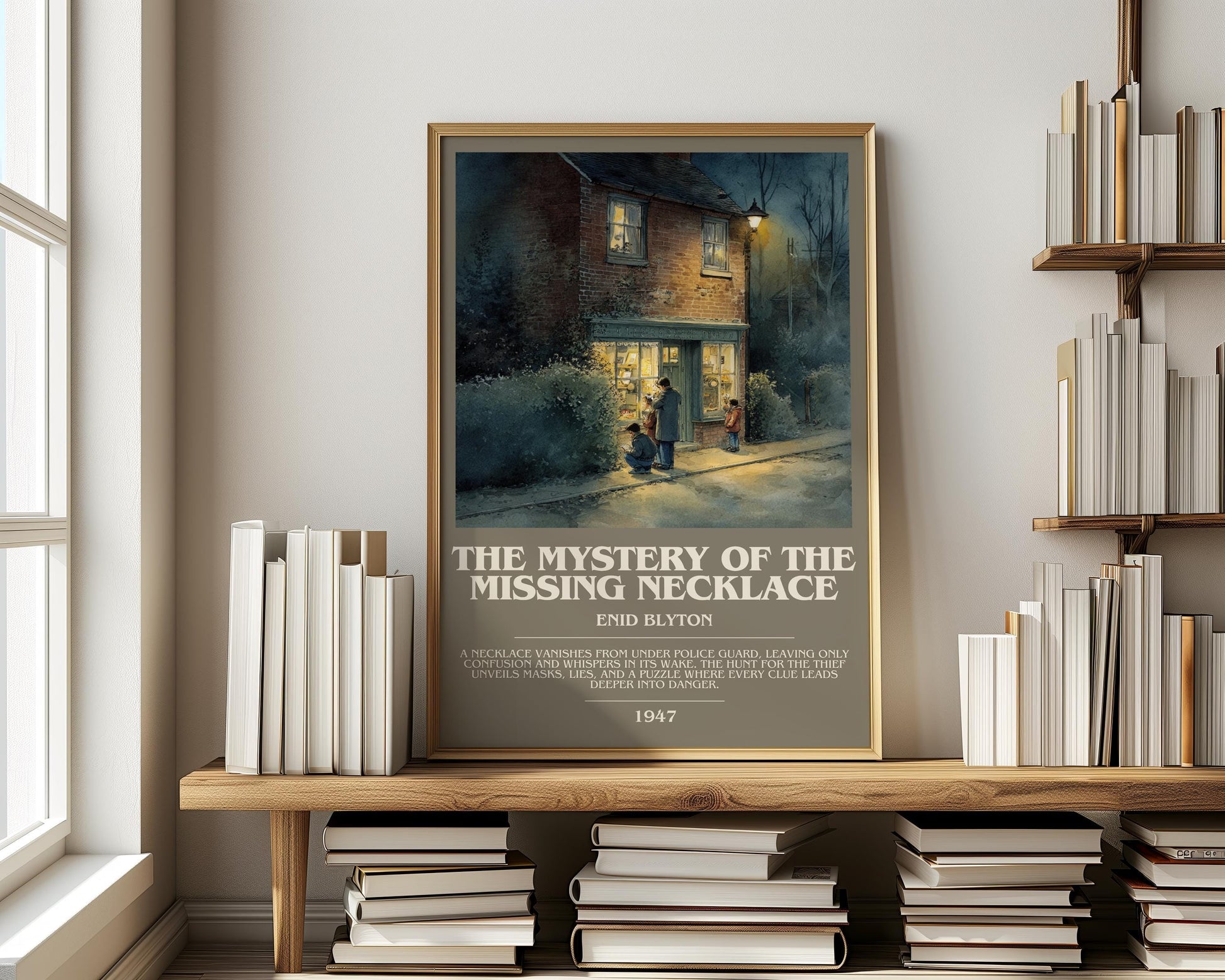 The Mystery Of The Missing Necklace by Enid Blyton | Descriptive Modern Book Art | Poster
