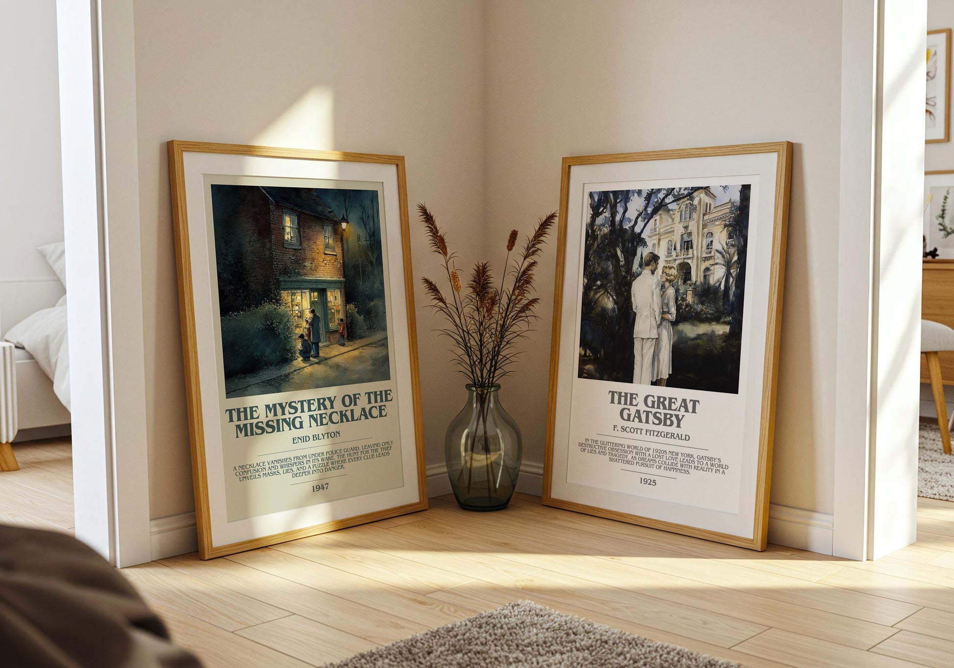 The Mystery Of The Missing Necklace by Enid Blyton | Descriptive Modern Book Art | Poster