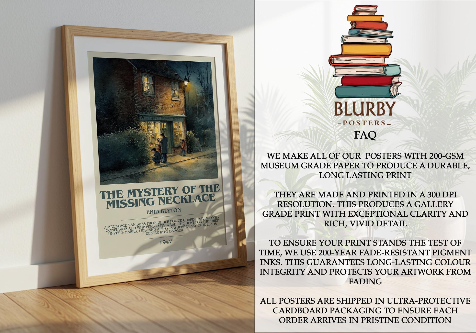 The Mystery Of The Missing Necklace by Enid Blyton | Descriptive Modern Book Art | Poster