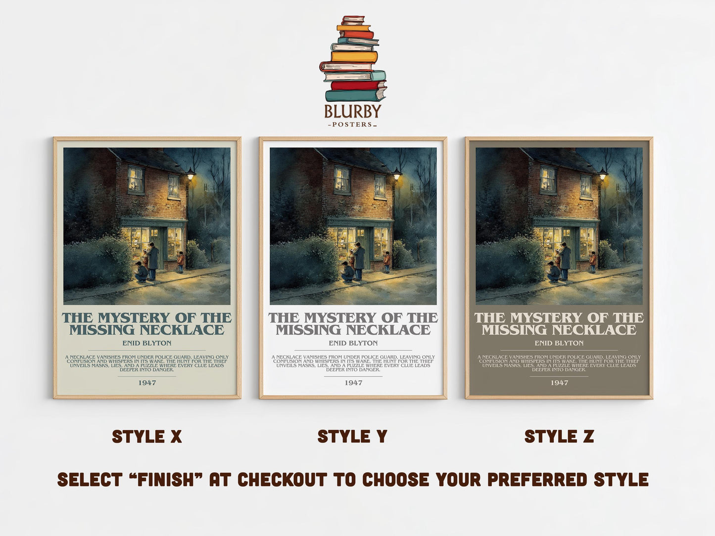 The Mystery Of The Missing Necklace by Enid Blyton | Descriptive Modern Book Art | Poster