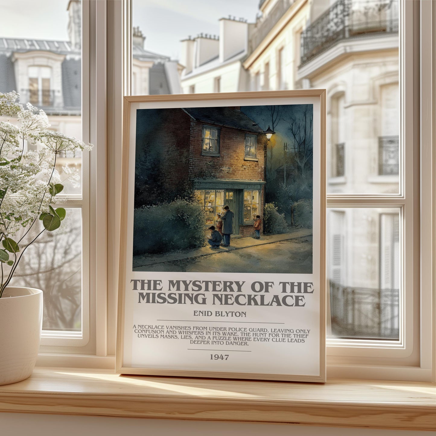 The Mystery Of The Missing Necklace by Enid Blyton | Descriptive Modern Book Art | Poster