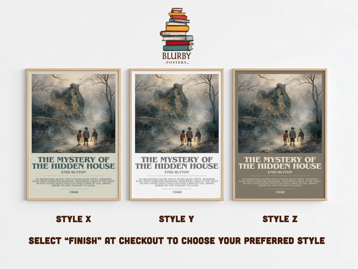 The Mystery Of The Hidden House by Enid Blyton | Descriptive Modern Book Art | Poster