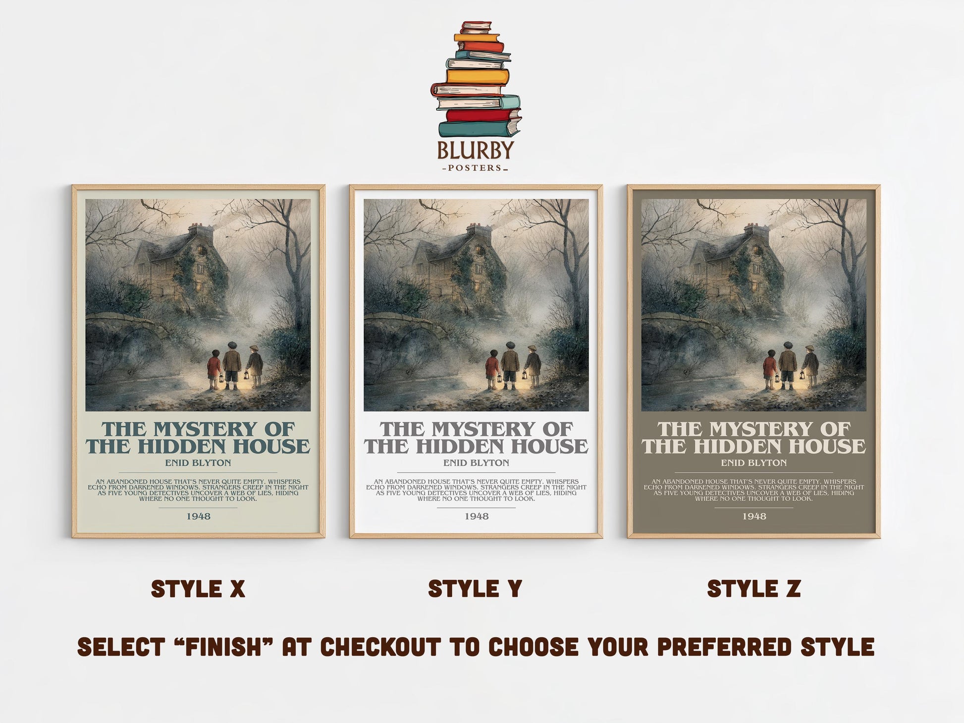 The Mystery Of The Hidden House by Enid Blyton | Descriptive Modern Book Art | Poster