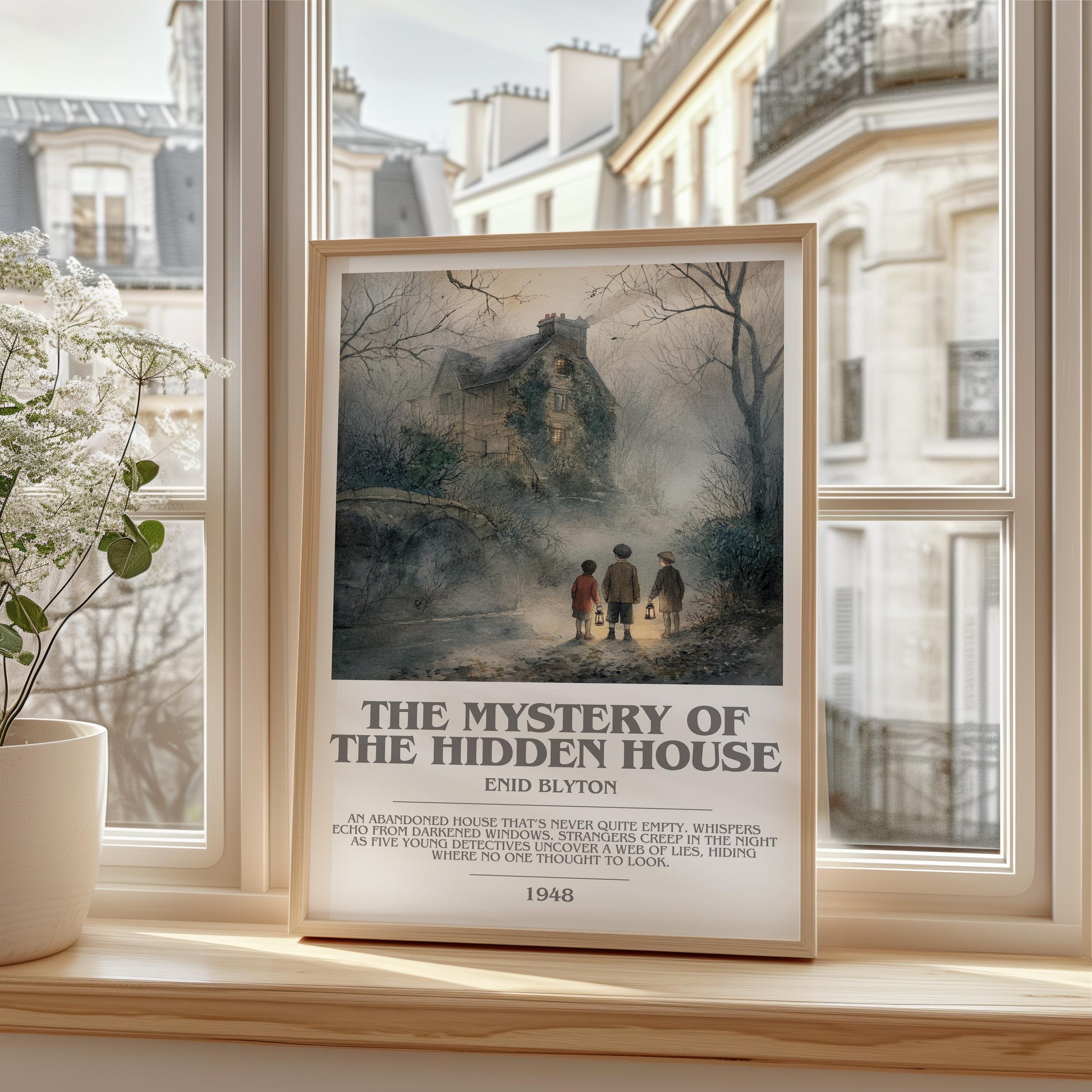 The Mystery Of The Hidden House by Enid Blyton | Descriptive Modern Book Art | Poster
