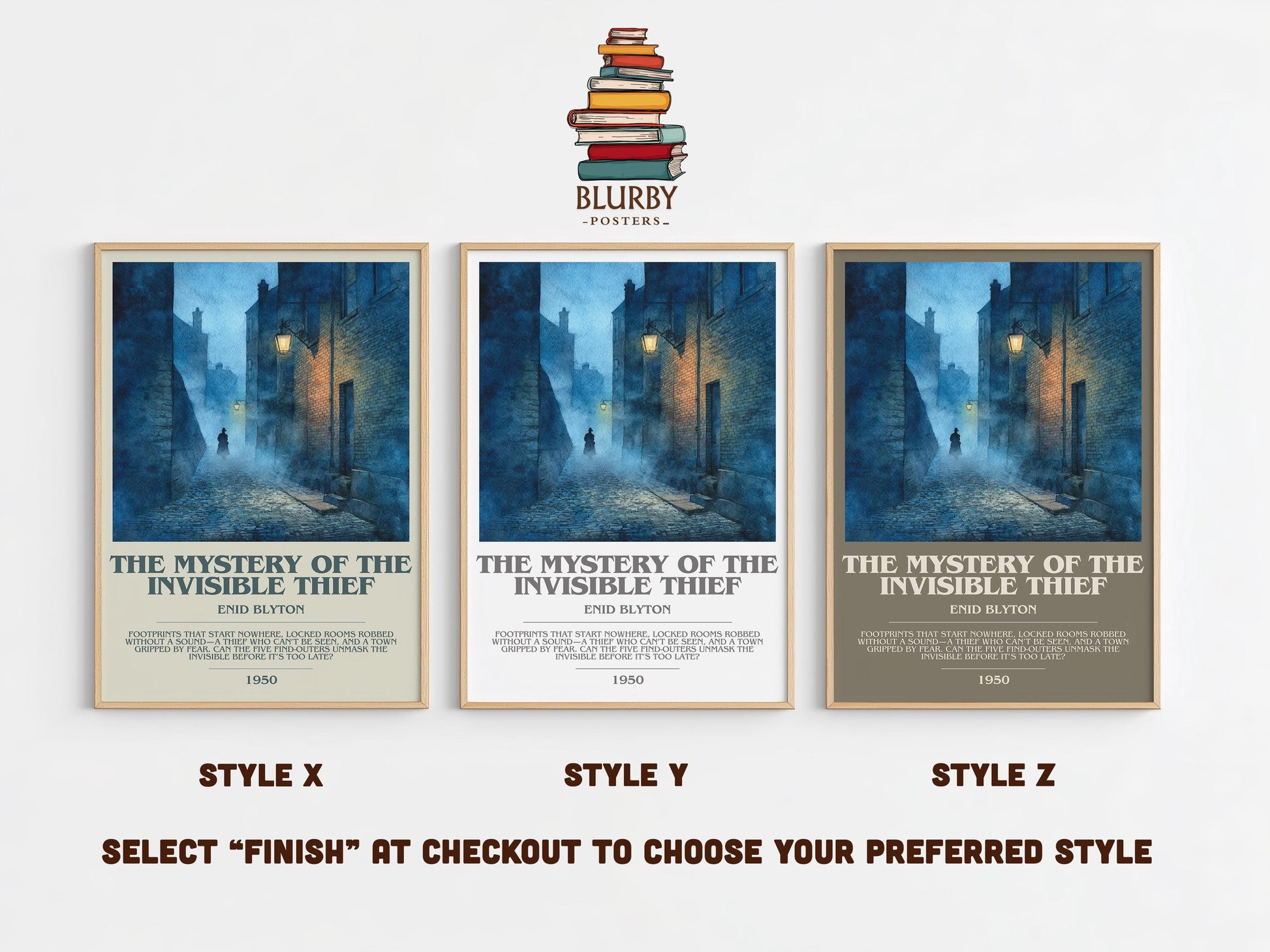 The Mystery Of The Invisible Thief by Enid Blyton | Descriptive Modern Book Art | Poster