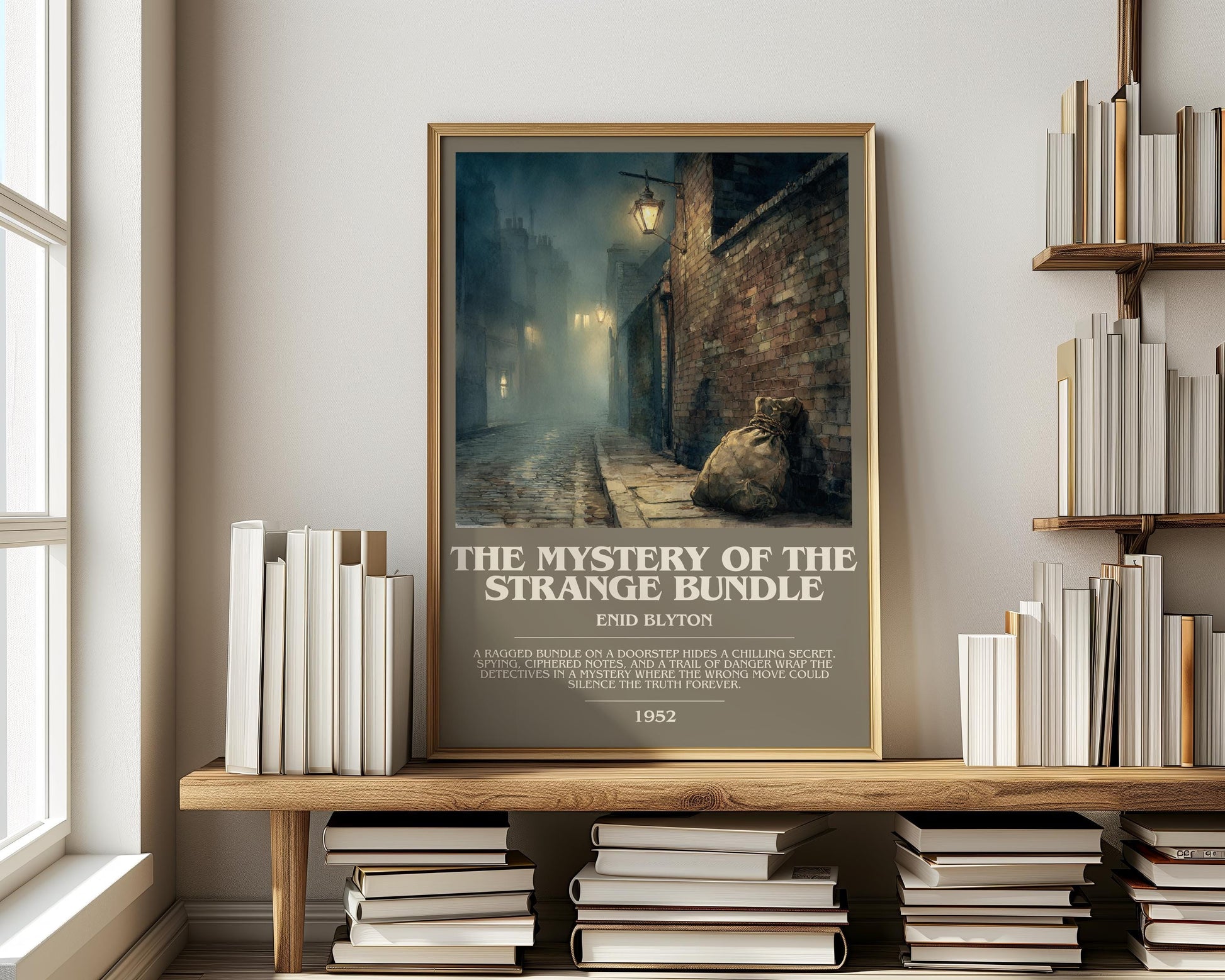 The Mystery Of The Strange Bundle by Enid Blyton | Descriptive Modern Book Art | Poster