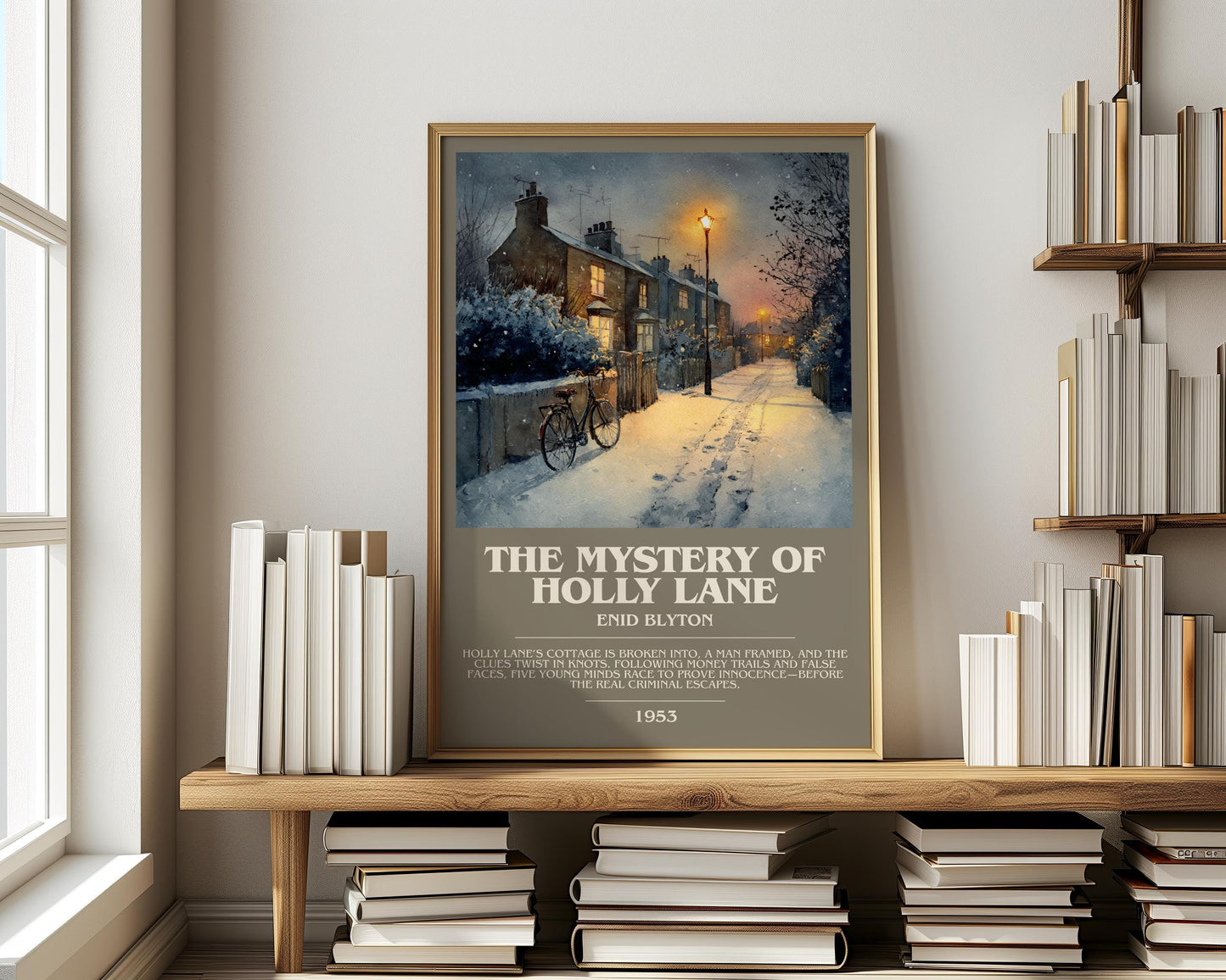 The Mystery Of The Holly Lane by Enid Blyton | Descriptive Modern Book Art | Poster