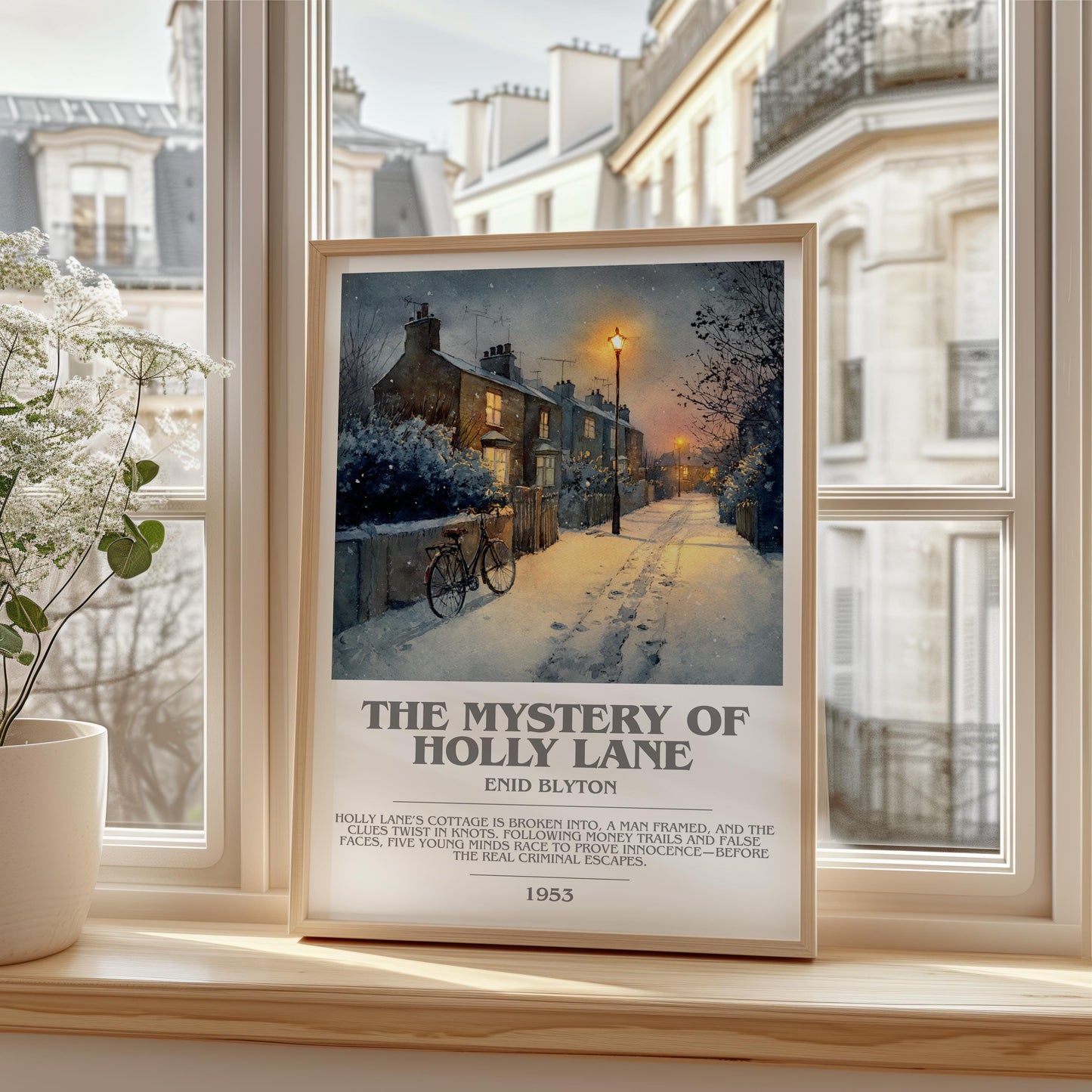 The Mystery Of The Holly Lane by Enid Blyton | Descriptive Modern Book Art | Poster