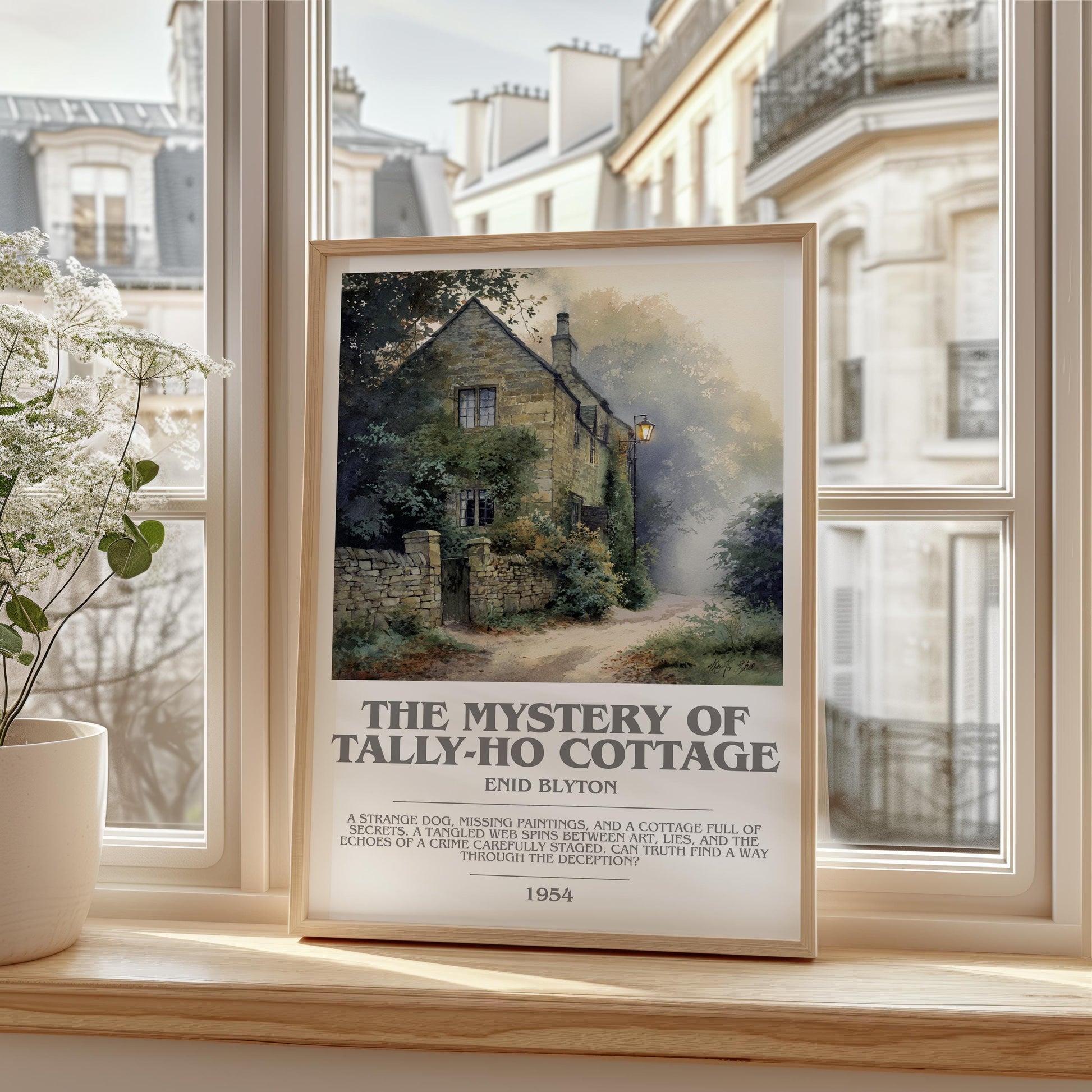 The Mystery Of Tally-Ho Cottage by Enid Blyton | Descriptive Modern Book Art | Poster
