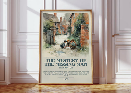 The Mystery Of The Missing Man by Enid Blyton | Descriptive Modern Book Art | Poster