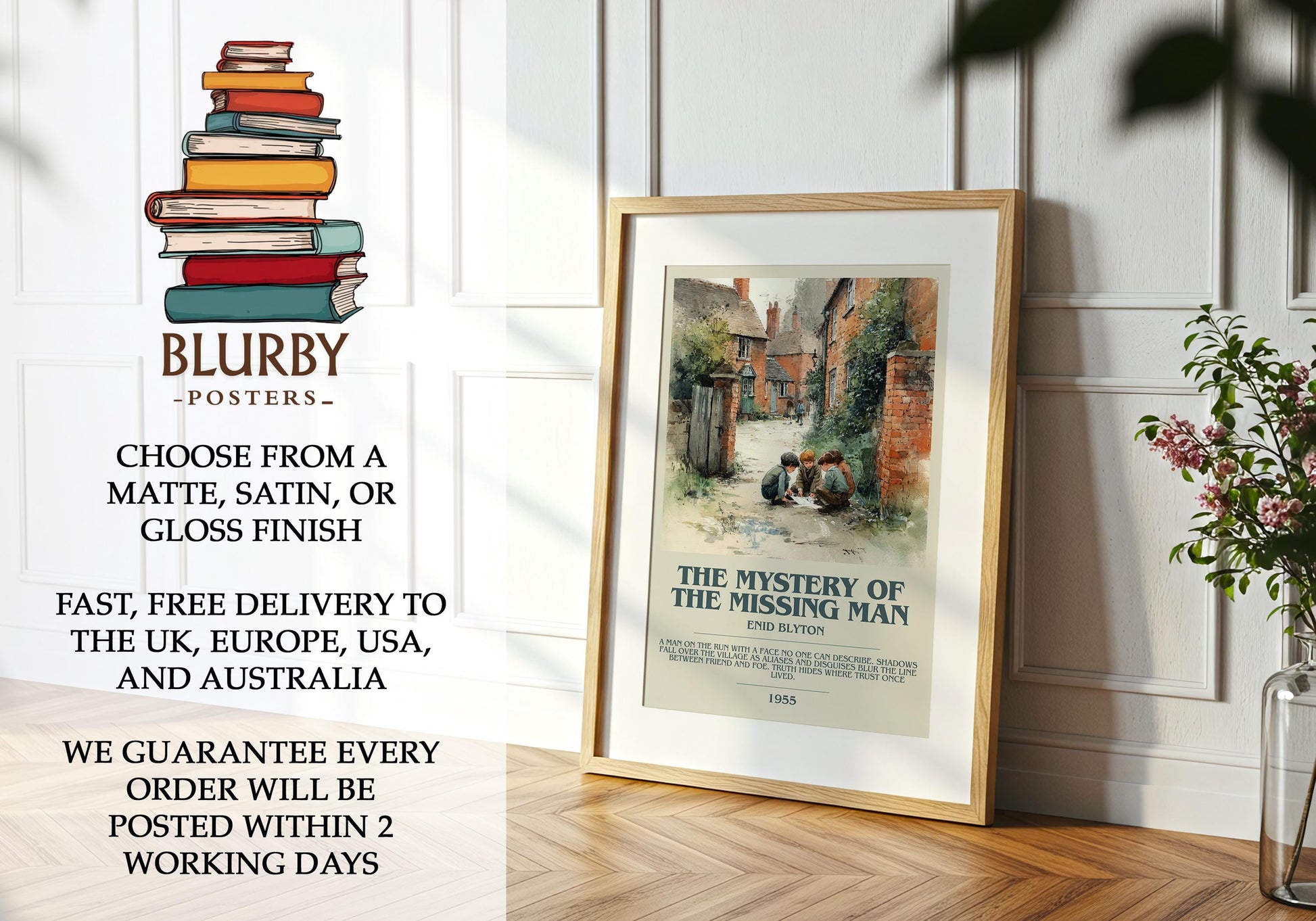 The Mystery Of The Missing Man by Enid Blyton | Descriptive Modern Book Art | Poster