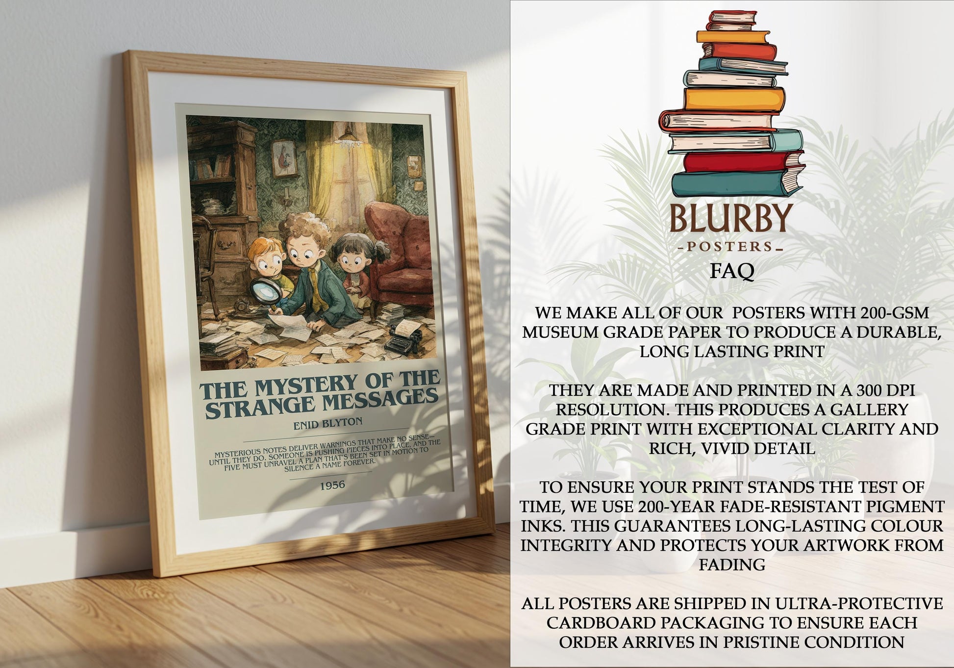 The Mystery Of The Strange Messages by Enid Blyton | Descriptive Modern Book Art | Poster
