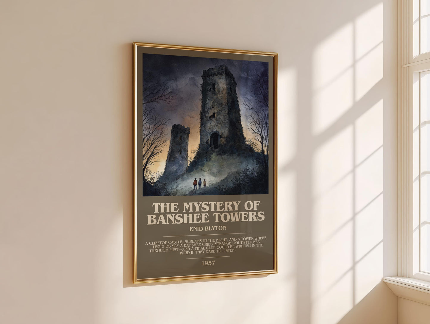 The Mystery Of Banshee Towers bookish book poster framed on wall – childrens wall art