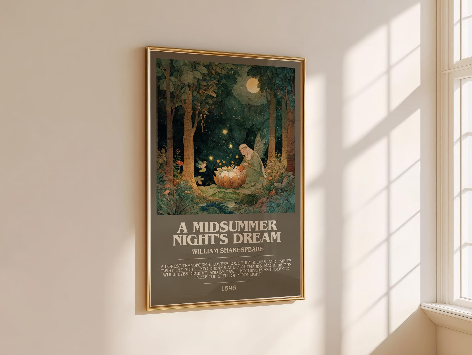 A Midsummer Nights Dream by William Shakespeare | Descriptive Modern Book Art | Poster
