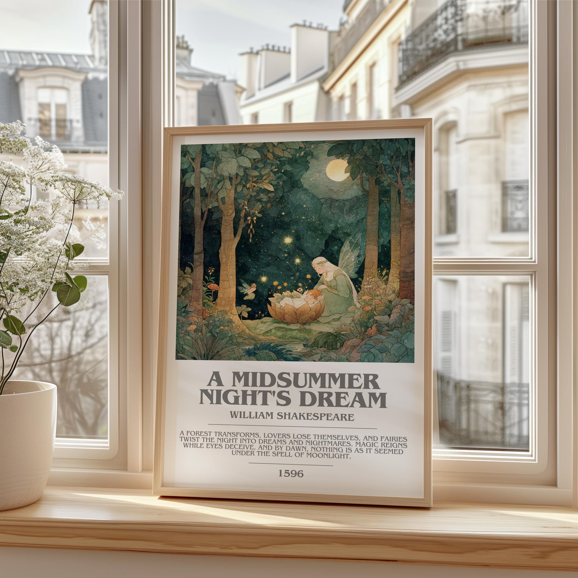 A Midsummer Nights Dream by William Shakespeare | Descriptive Modern Book Art | Poster