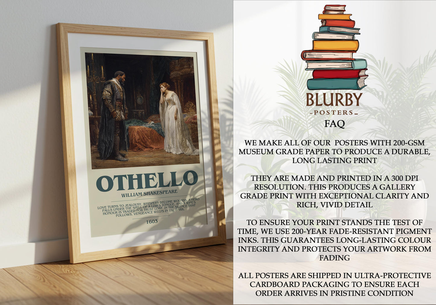 Othello by William Shakespeare | Descriptive Modern Book Art | Poster