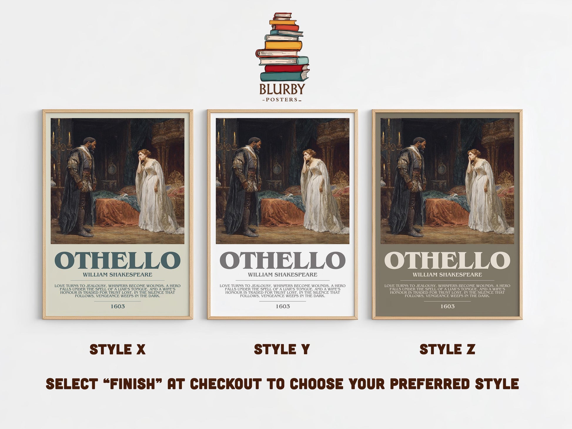 Othello by William Shakespeare | Descriptive Modern Book Art | Poster
