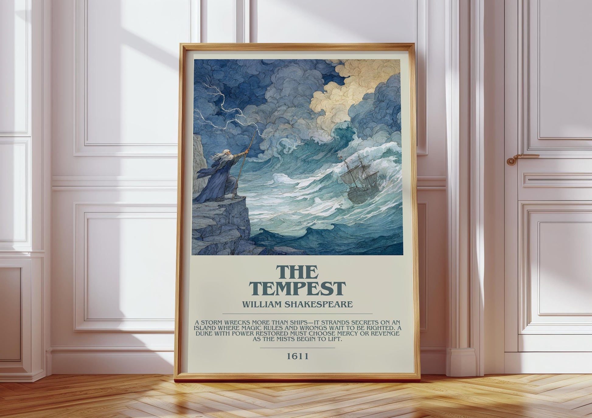 The Tempest by William Shakespeare | Descriptive Modern Book Art | Poster