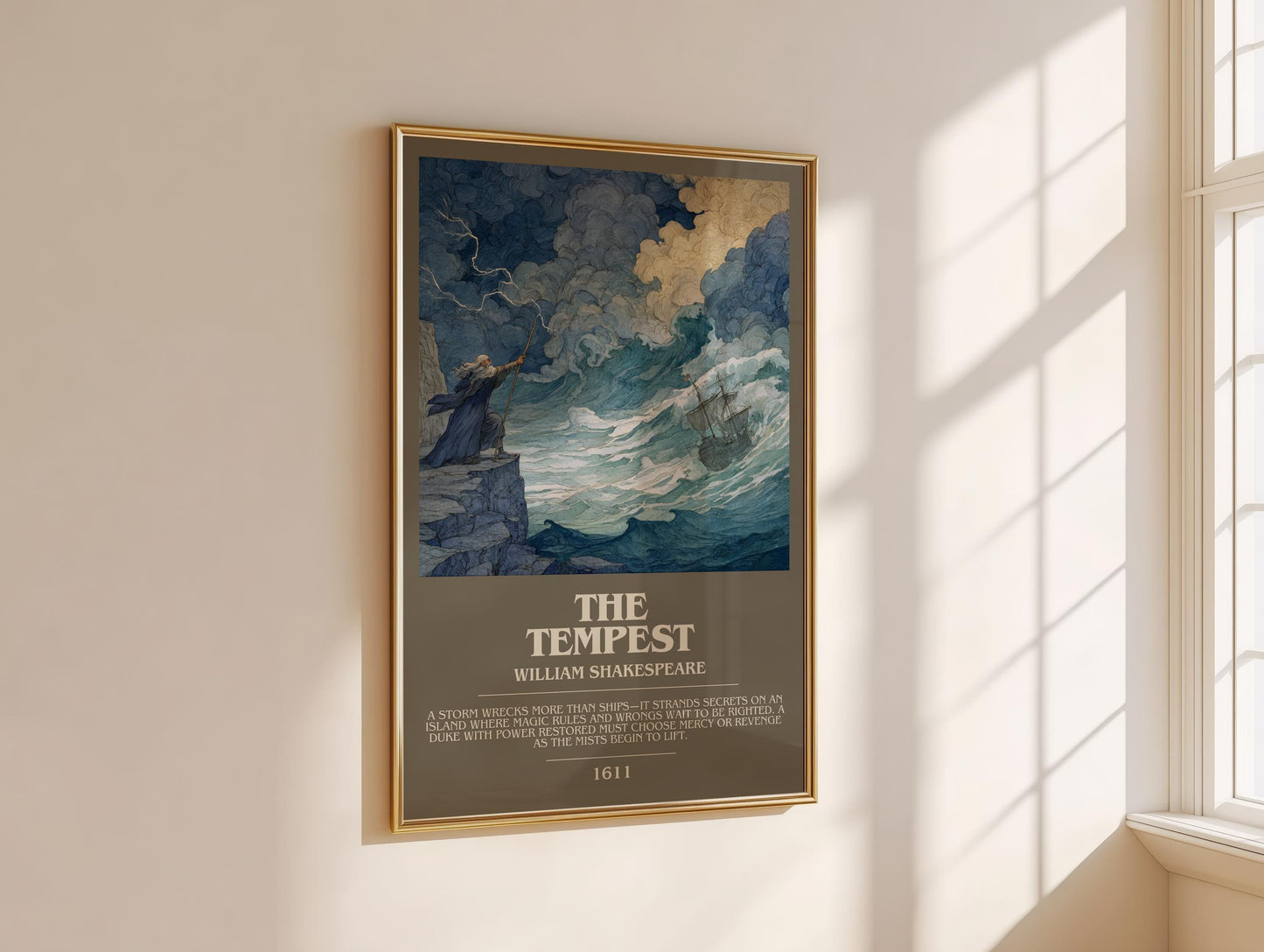 The Tempest by William Shakespeare | Descriptive Modern Book Art | Poster