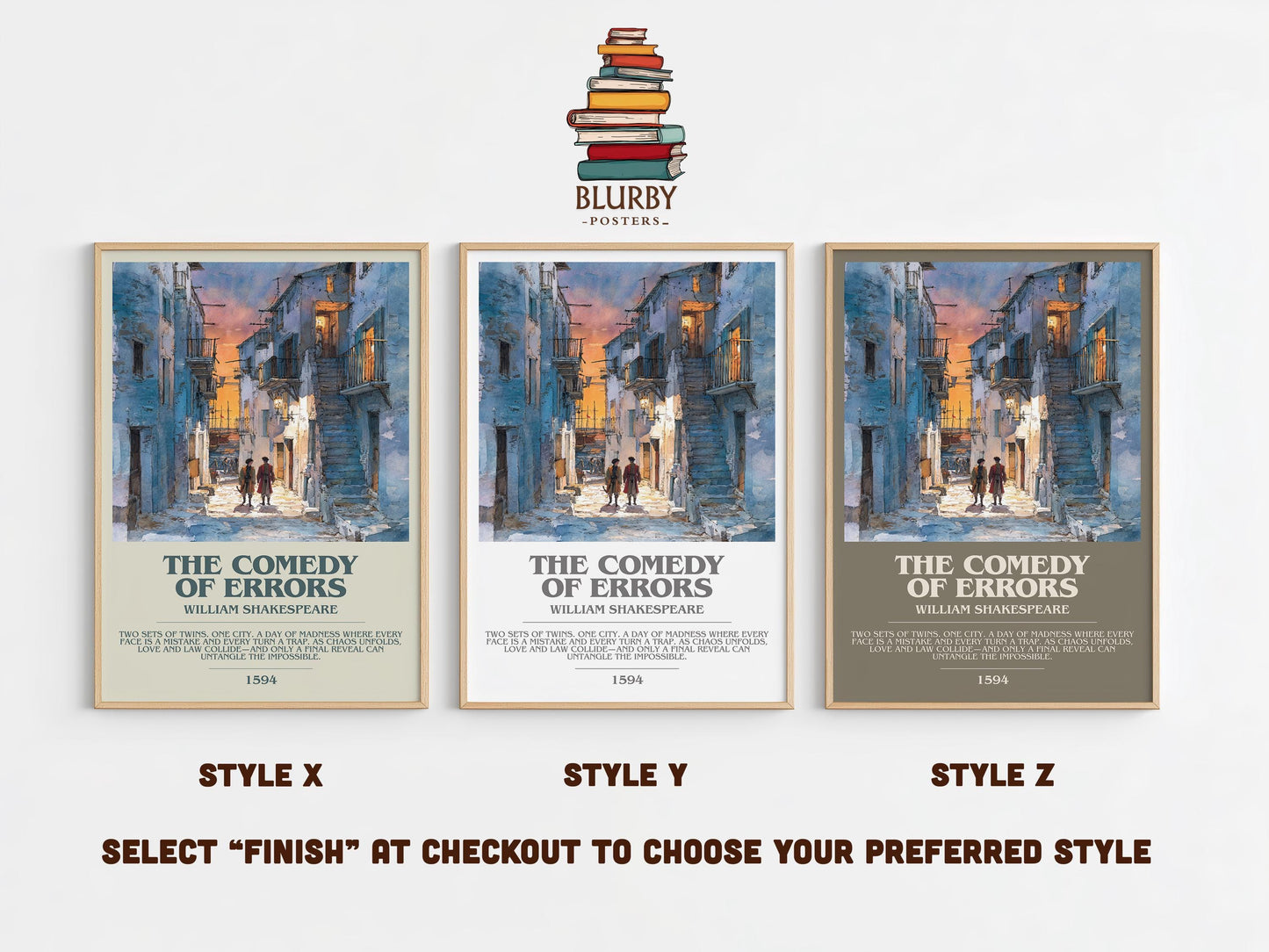 The Comedy Of Errors by William Shakespeare | Descriptive Modern Book Art | Poster